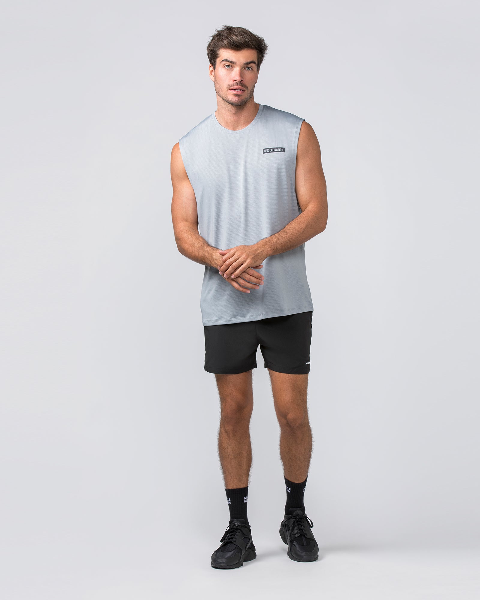 Relaxed Active Tank - Light Jet Grey-Singlets & Tanks-S-022438LJETGR-S-MNAPPRL29754-6-Muscle Nation