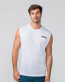 Relaxed Active Tank - White-Singlets & Tanks-S-022438WHT-S-MNAPPRL29747-1-Muscle Nation