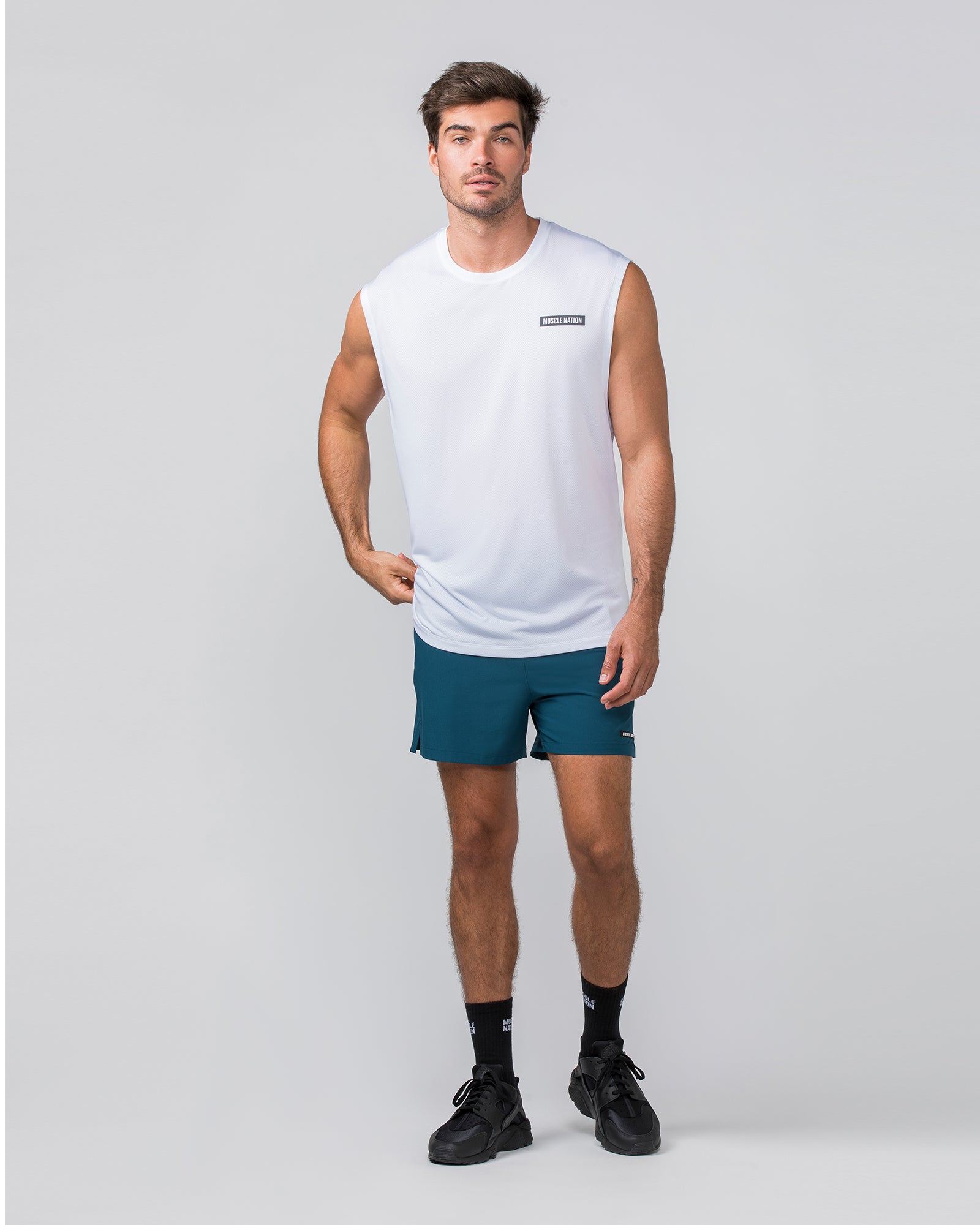 Relaxed Active Tank - White-Singlets & Tanks-S-022438WHT-S-MNAPPRL29747-5-Muscle Nation