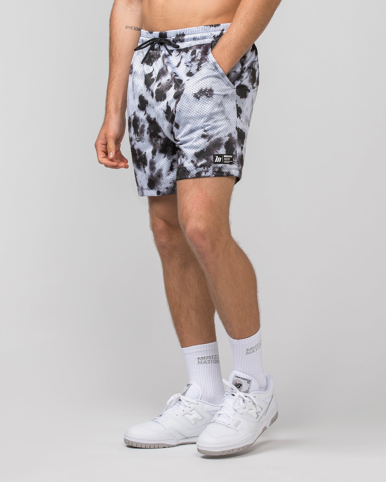 Lay Up 5" Shorts - Tie Dye Print-Shorts-S-052418GRHPR-S-MNAPPRL30346-1-Muscle Nation