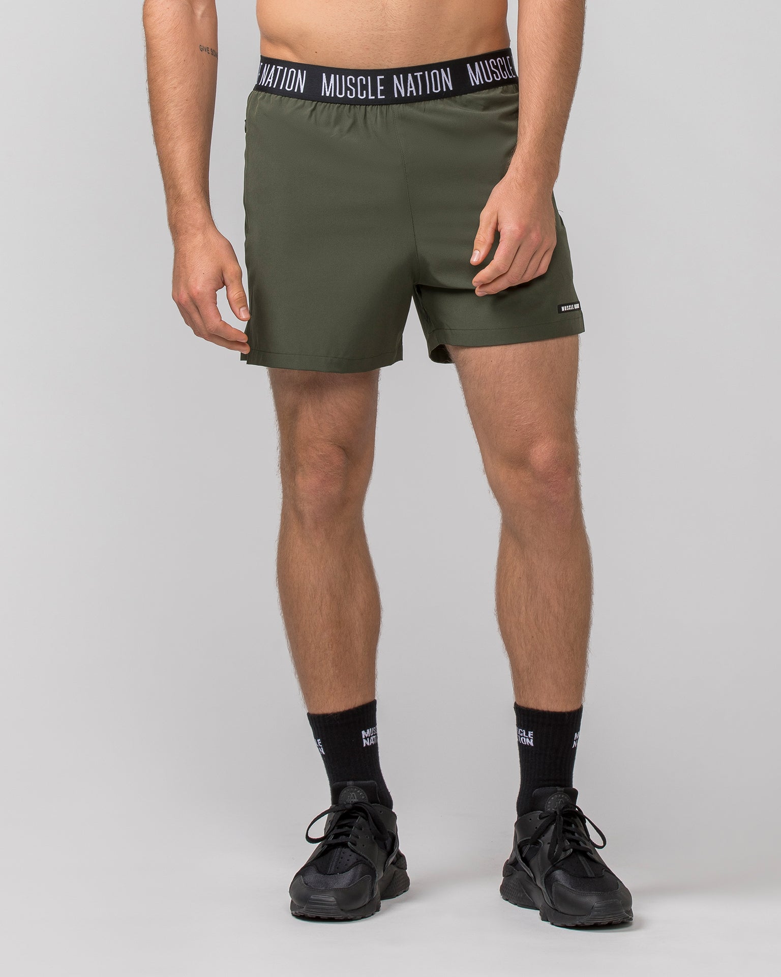 Level Up Training 4" Shorts - Dark Khaki-Shorts-S-112364DKHAKI-S-MNAPPRL28251-3-Muscle Nation