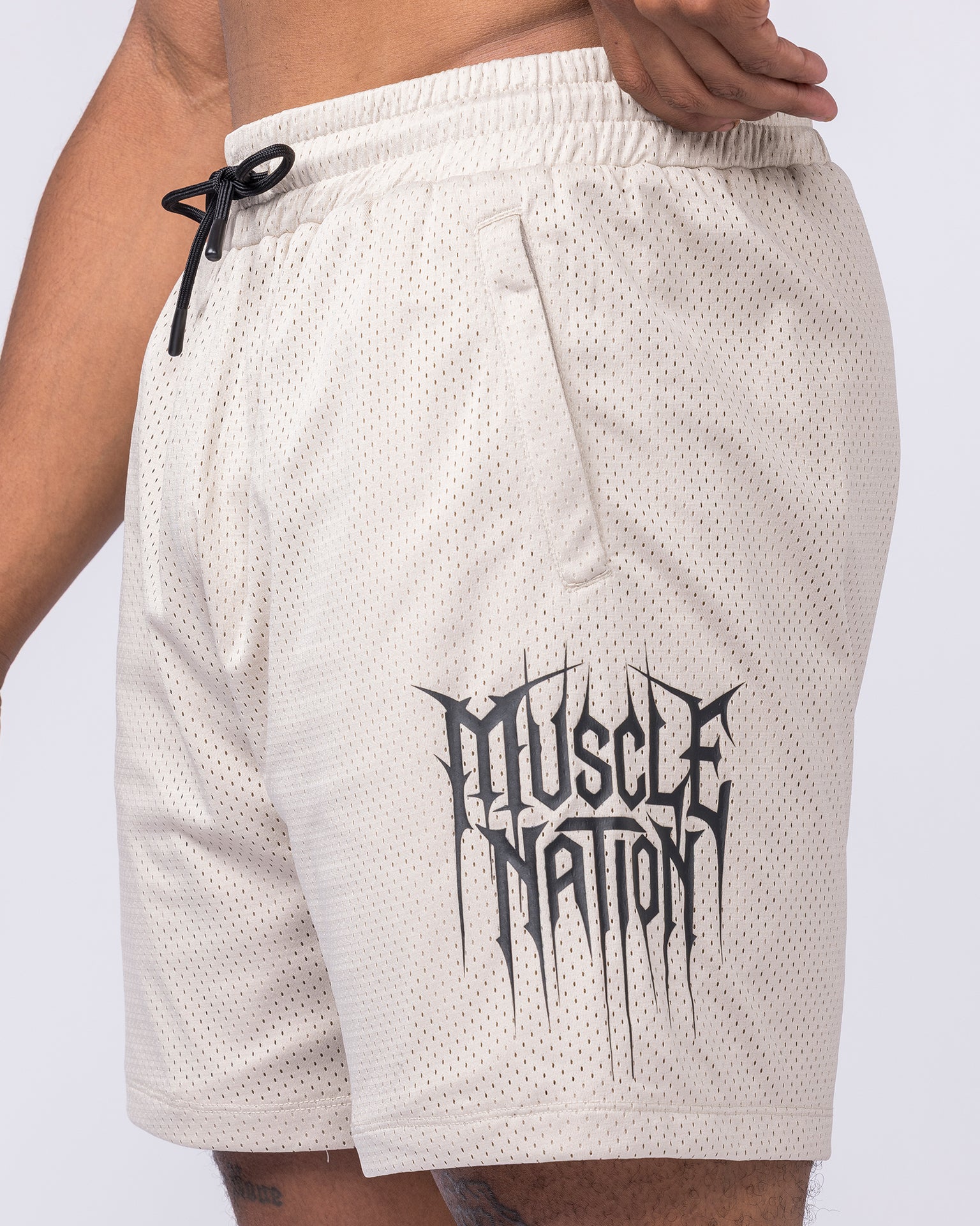Metalcore Lay Up 5" Shorts - Cream-Shorts-S-022616CREAM-S-MNAPPRL48614-1-Muscle Nation
