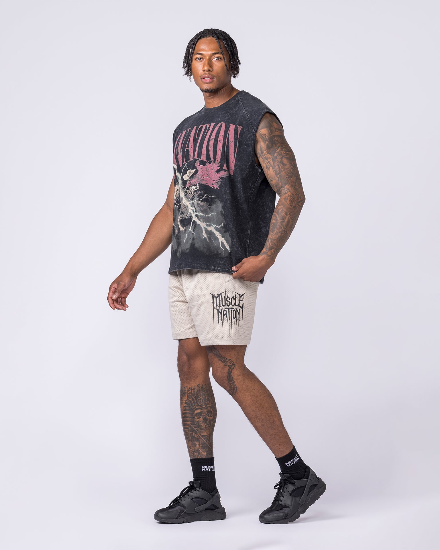 Metalcore Lay Up 5" Shorts - Cream-Shorts-S-022616CREAM-S-MNAPPRL48614-7-Muscle Nation