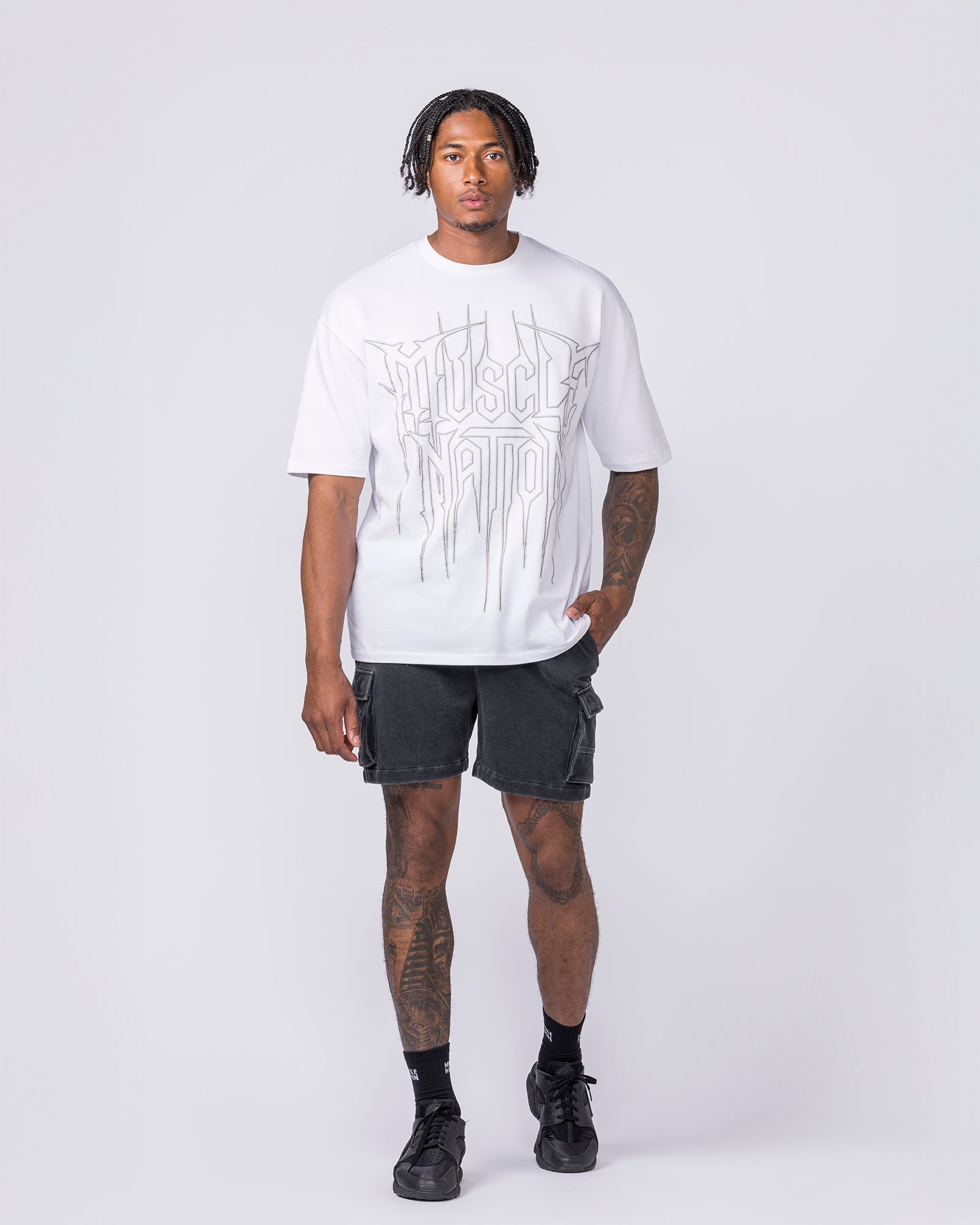 Metalcore Oversized Tee - White-T-Shirts-XS-022627WHT-XS-MNAPPRL48736-6-Muscle Nation