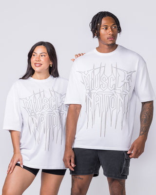 Metalcore Oversized Tee - White-T-Shirts-XS-022627WHT-XS-MNAPPRL48736-7-Muscle Nation