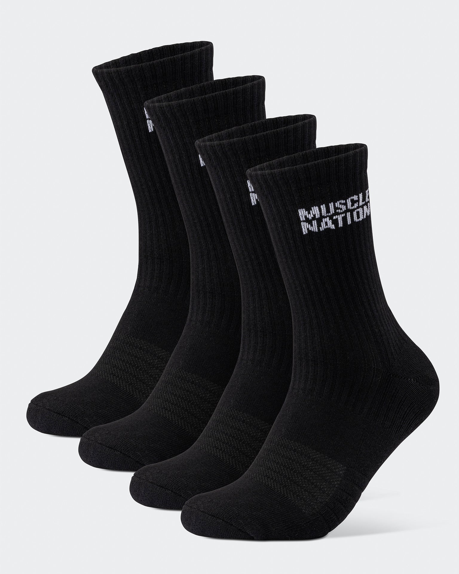 Mens Essential Crew Socks (2x Pack) - Black-Socks-Black-AC092311BLK-ONE-MNAPPRL26522-1-Muscle Nation