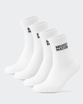Womens Essential Crew Socks (2x Pack) - White-Socks-White-AC092310WHT-ONE-MNAPPRL26515-1-Muscle Nation