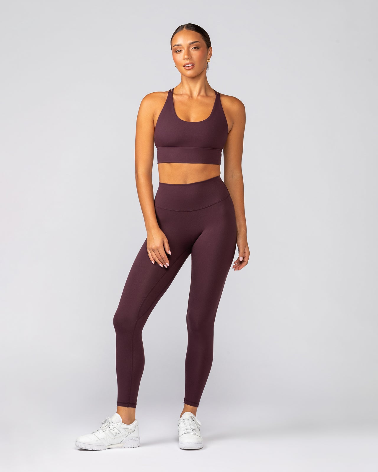 Dash Longline Bra Fig - Muscle Nation women's sports bra, view 5