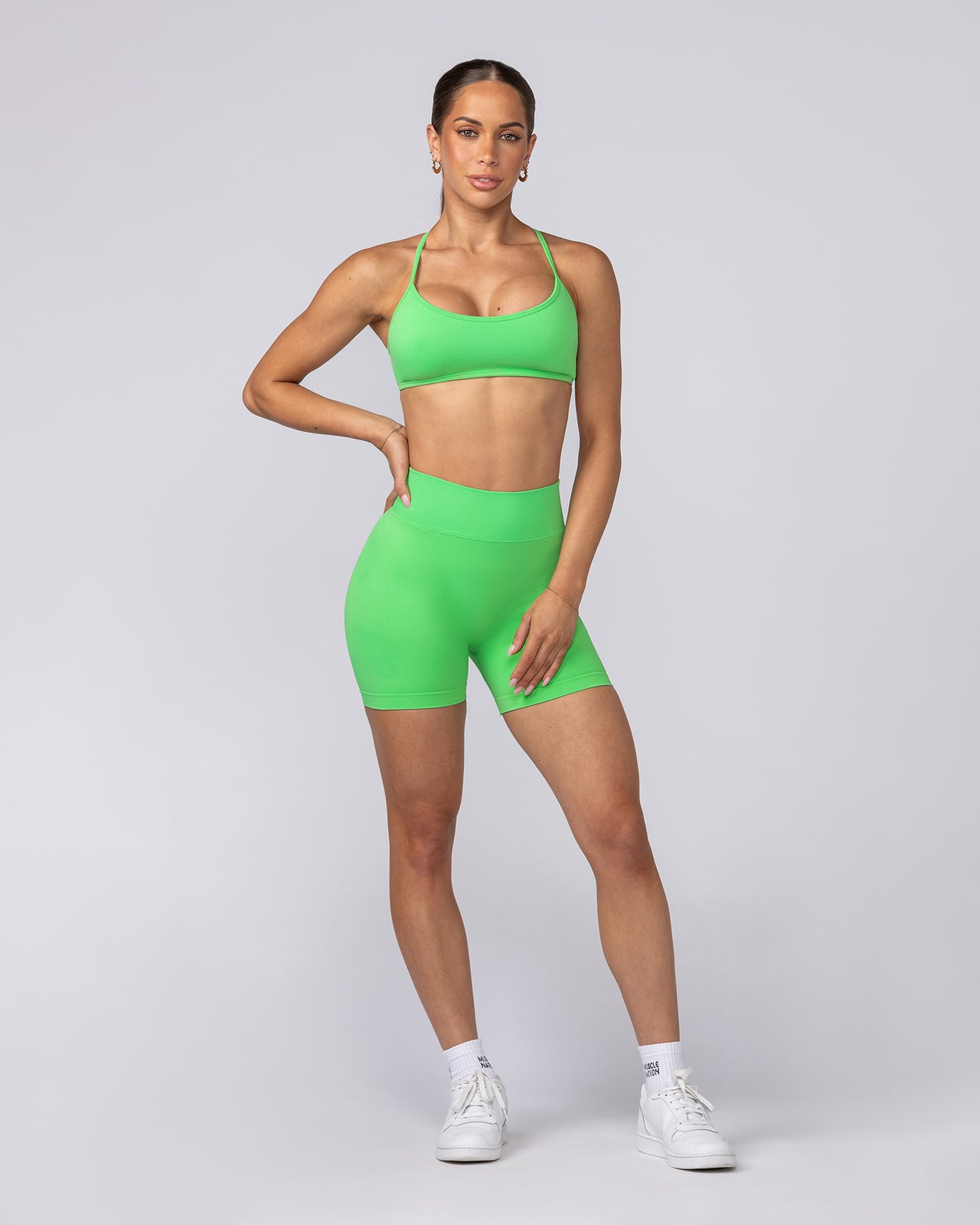 Sculpt Seamless Bralette Neon Apple - Muscle Nation women's bralette, view 6