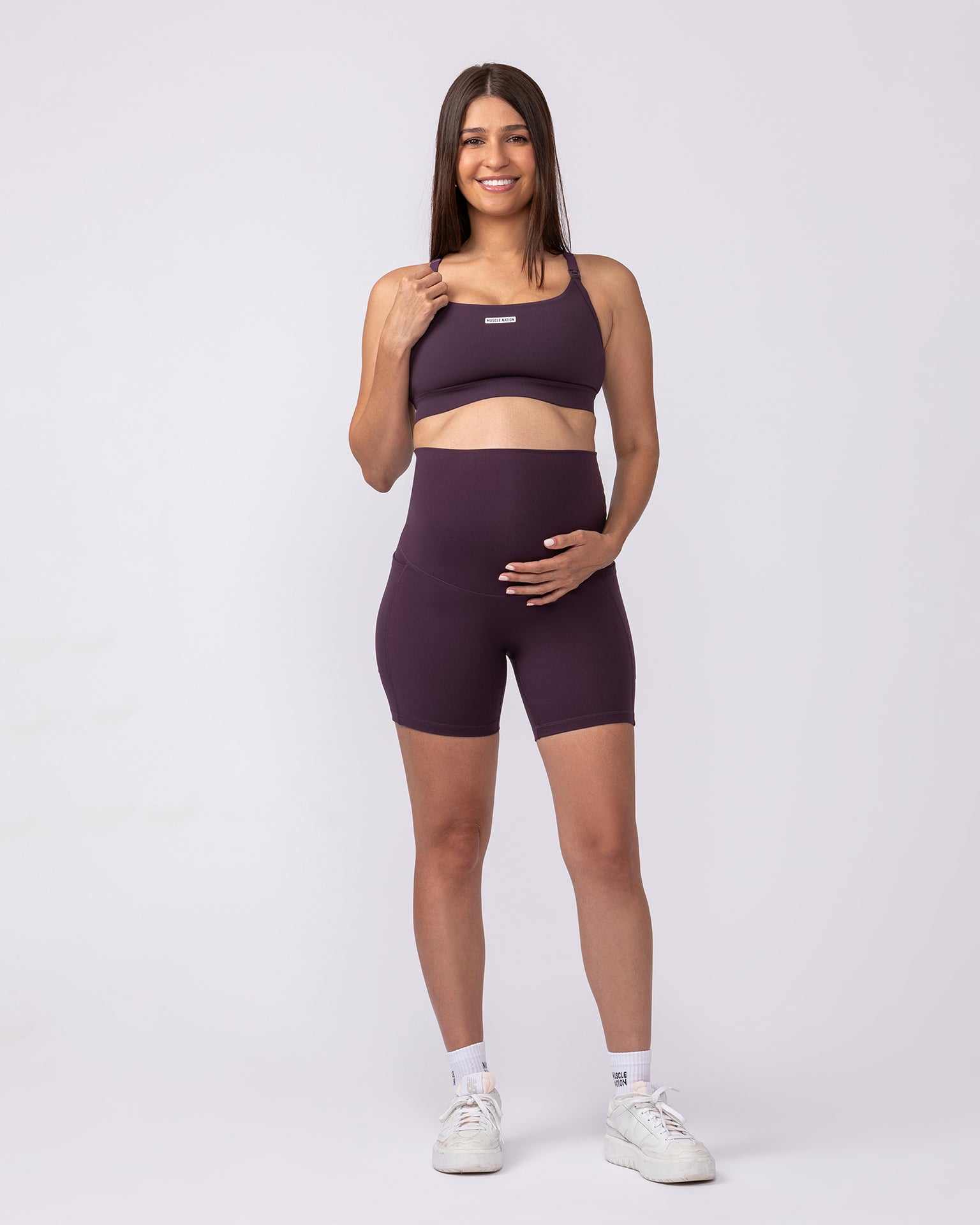 Maternity Aura Bra - Midnight Plum-Maternity-XS-092416MIDNTPL-XS-MNAPPRL42193-7-Muscle Nation