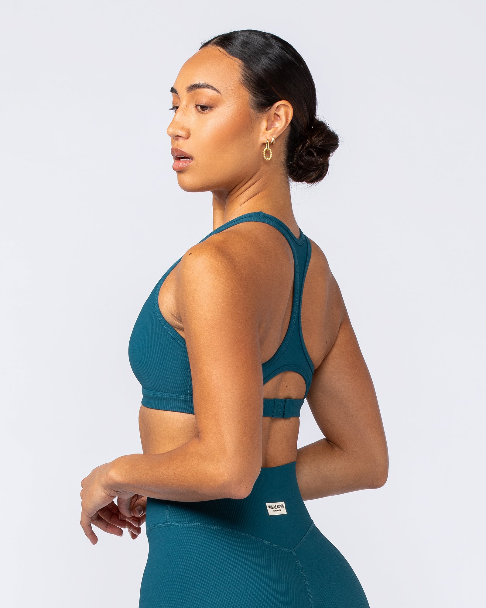 Drew Rib Bra - Dark Marine-Sports Bras-XXS-112499DRKMRN-XXS-MNAPPRL34027-4-Muscle Nation