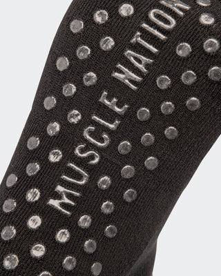 1/4 Crew Grip Sock - 1Pack - Black-Socks-ACC1125213BLK-MNAPPRL47941-2-Muscle Nation
