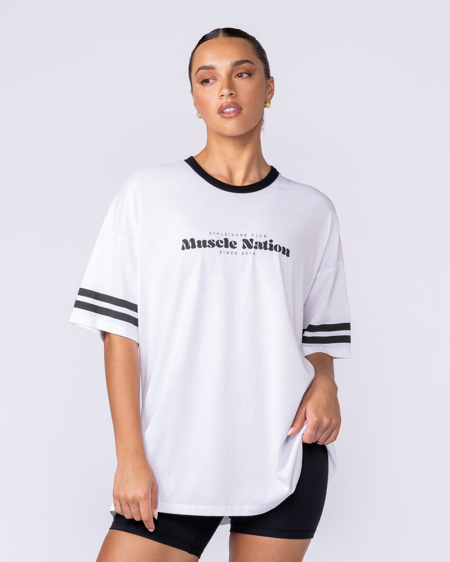 MN Club Oversized Tee - White-T-Shirts-XXS-1125170WHT-XXS-MNAPPRL46344-3-Muscle Nation