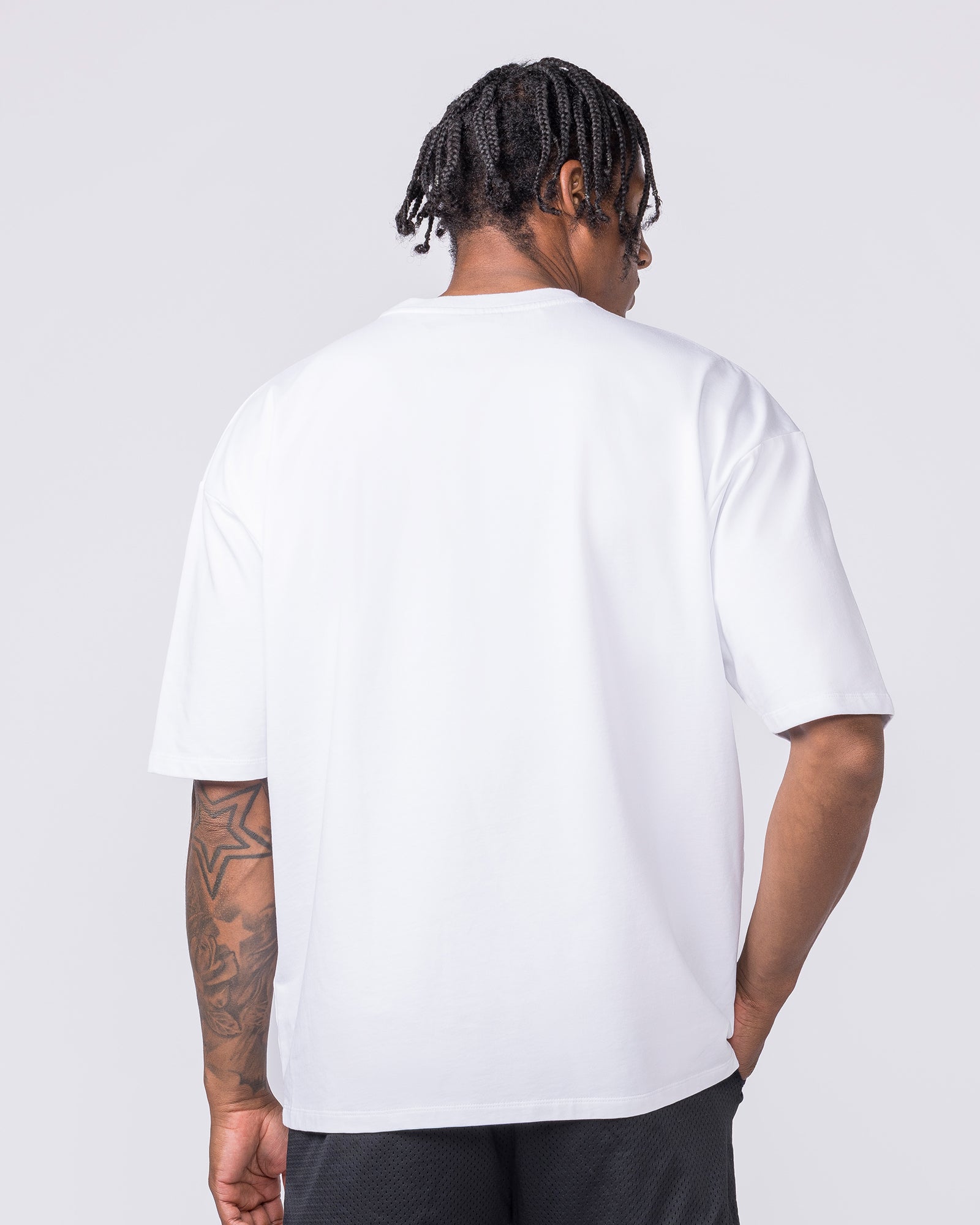 MN Loopback Oversized Tee - White-T-Shirts-XS-012610WHT-XS-MNAPPRL48180-5-Muscle Nation