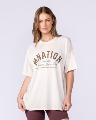 MN Saloon Oversized Tee - Travertine-T-Shirts-XXS-1125171TRAV-XXS-MNAPPRL45039-1-Muscle Nation