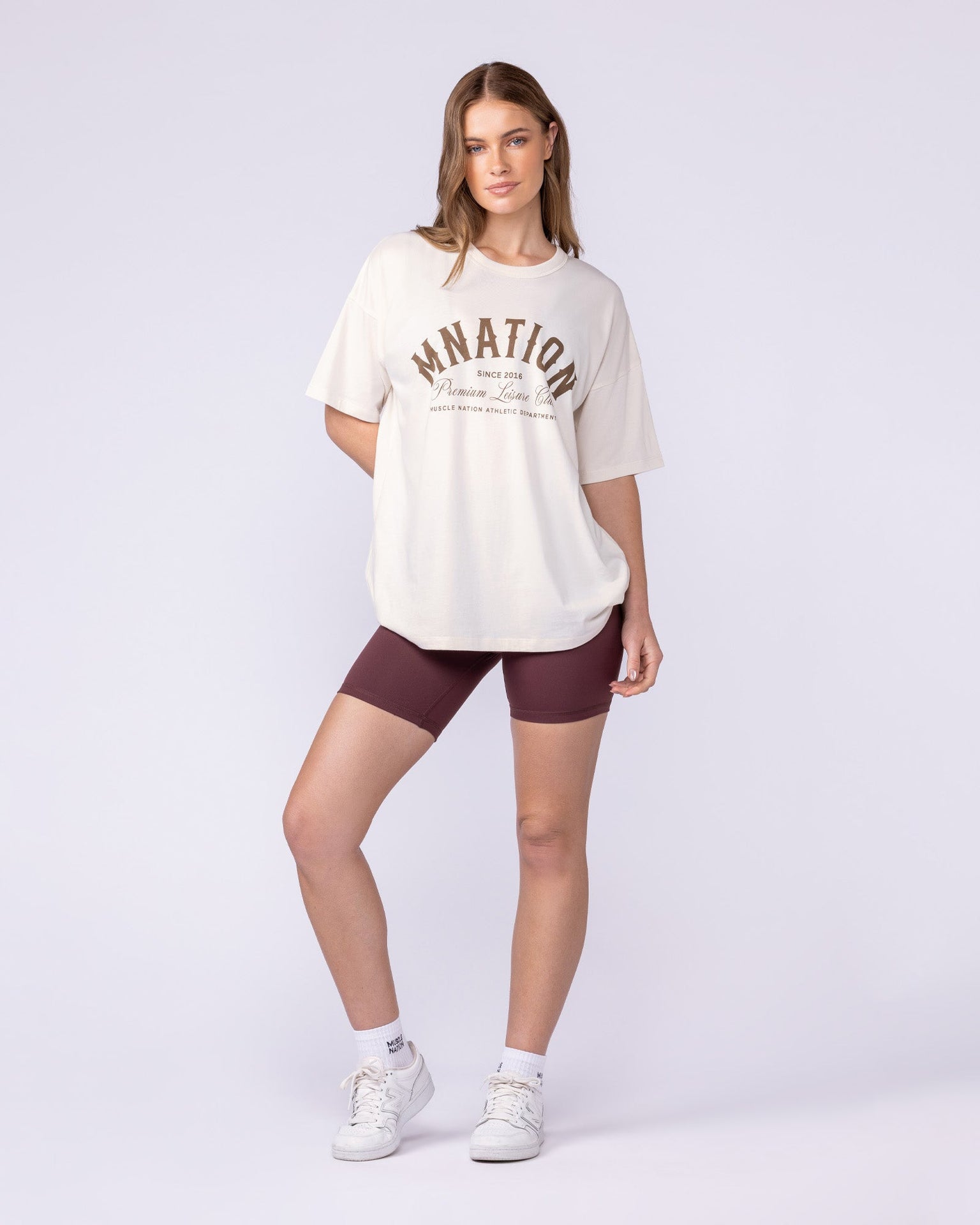 MN Saloon Oversized Tee - Travertine-T-Shirts-XXS-1125171TRAV-XXS-MNAPPRL45039-5-Muscle Nation