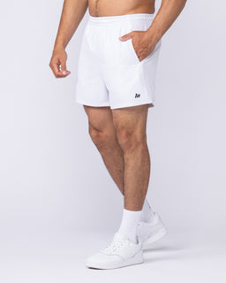 New Heights 4" Shorts - White-Shorts-S-1125159WHT-S-MNAPPRL47608-1-Muscle Nation
