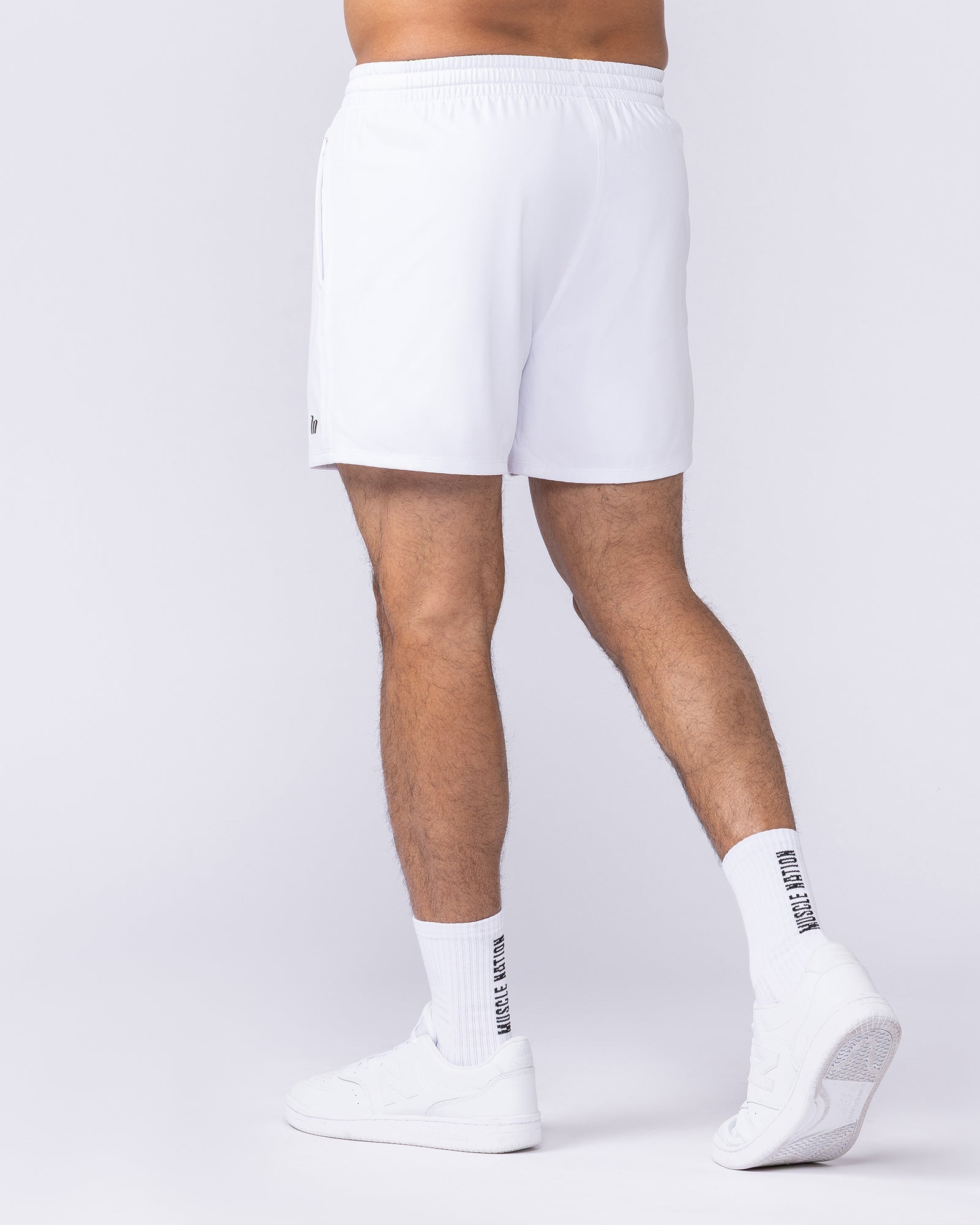 New Heights 4” Shorts - White-Shorts-S-1125159WHT-S-MNAPPRL47608-3-Muscle Nation