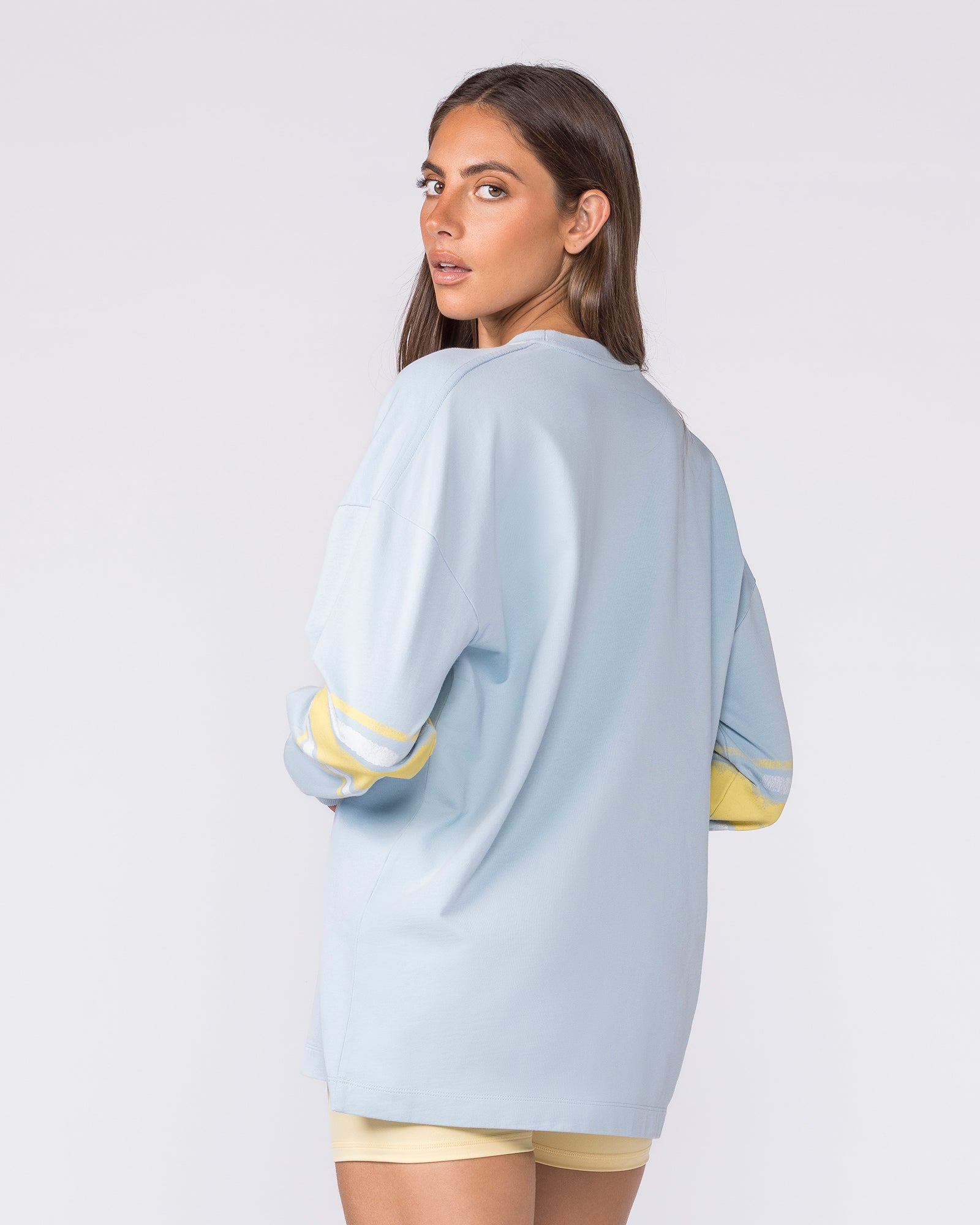 Numero Loopback Oversized Long Sleeve Top - Blue Bell-Long Sleeve T-Shirts-XXS-032615BLBL-XXS-MNAPPRL49395-2-Muscle Nation