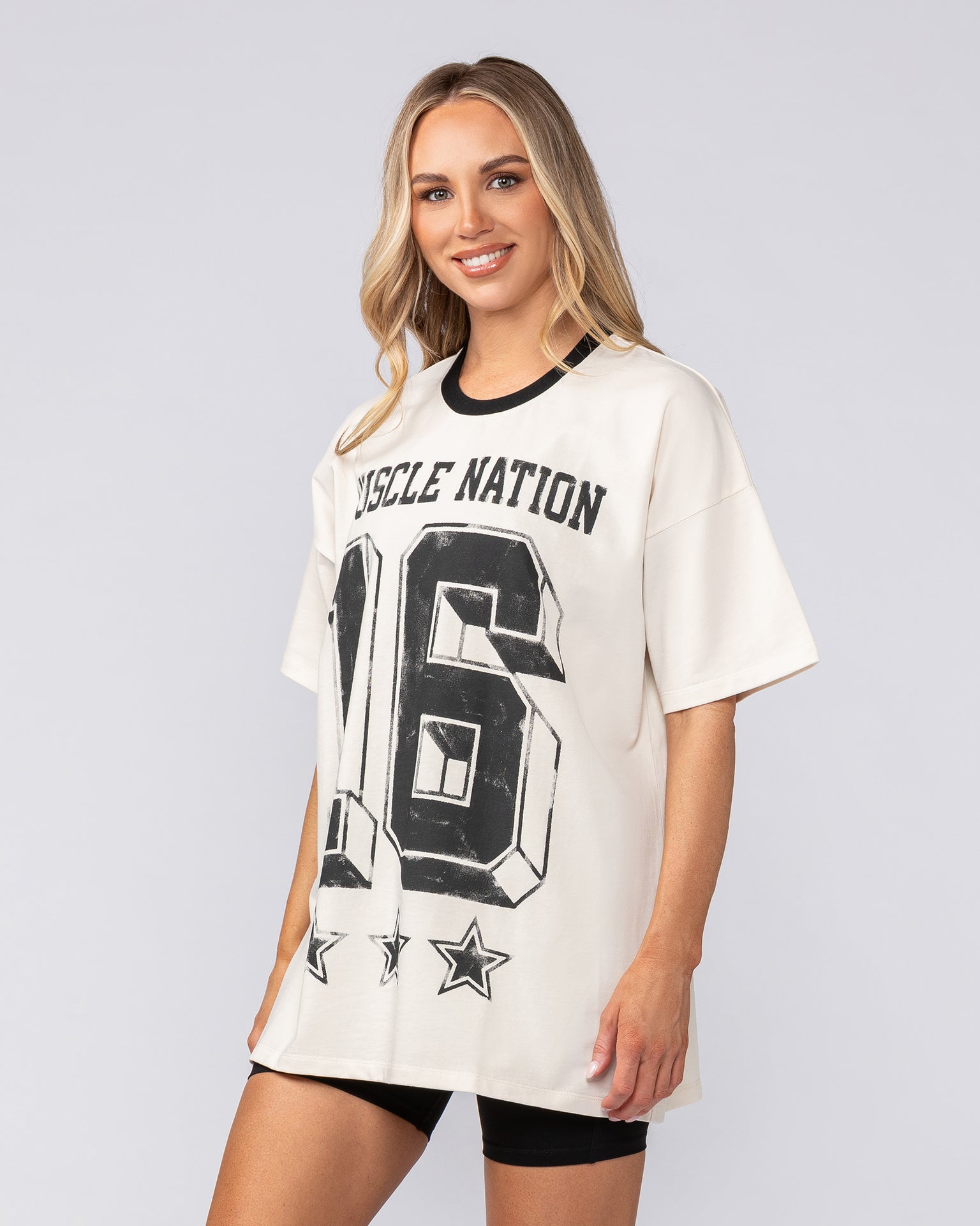 Numero Oversized Tee - Travertine-T-Shirts-XXS-082511TRAV-XXS-MNAPPRL43482-3-Muscle Nation