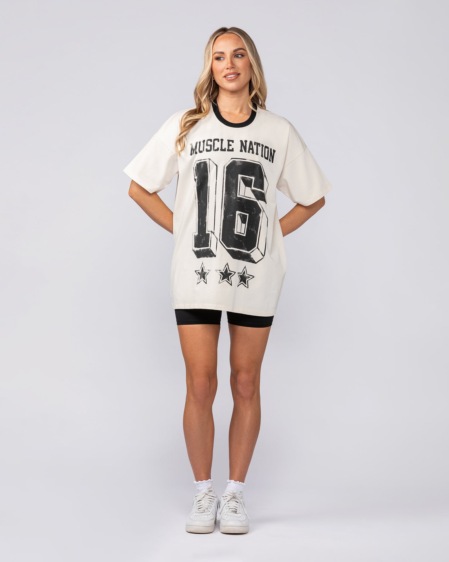 Numero Oversized Tee - Travertine-T-Shirts-XXS-082511TRAV-XXS-MNAPPRL43482-6-Muscle Nation