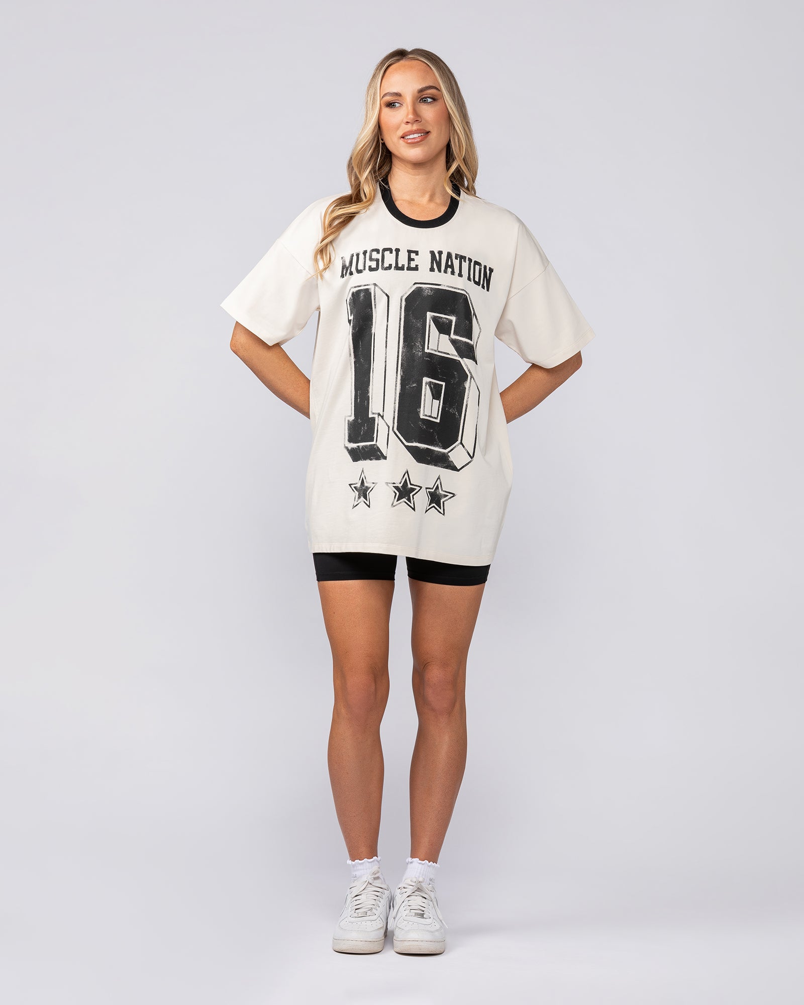 Numero Oversized Tee - Travertine-T-Shirts-XXS-082511TRAV-XXS-MNAPPRL43482-6-Muscle Nation