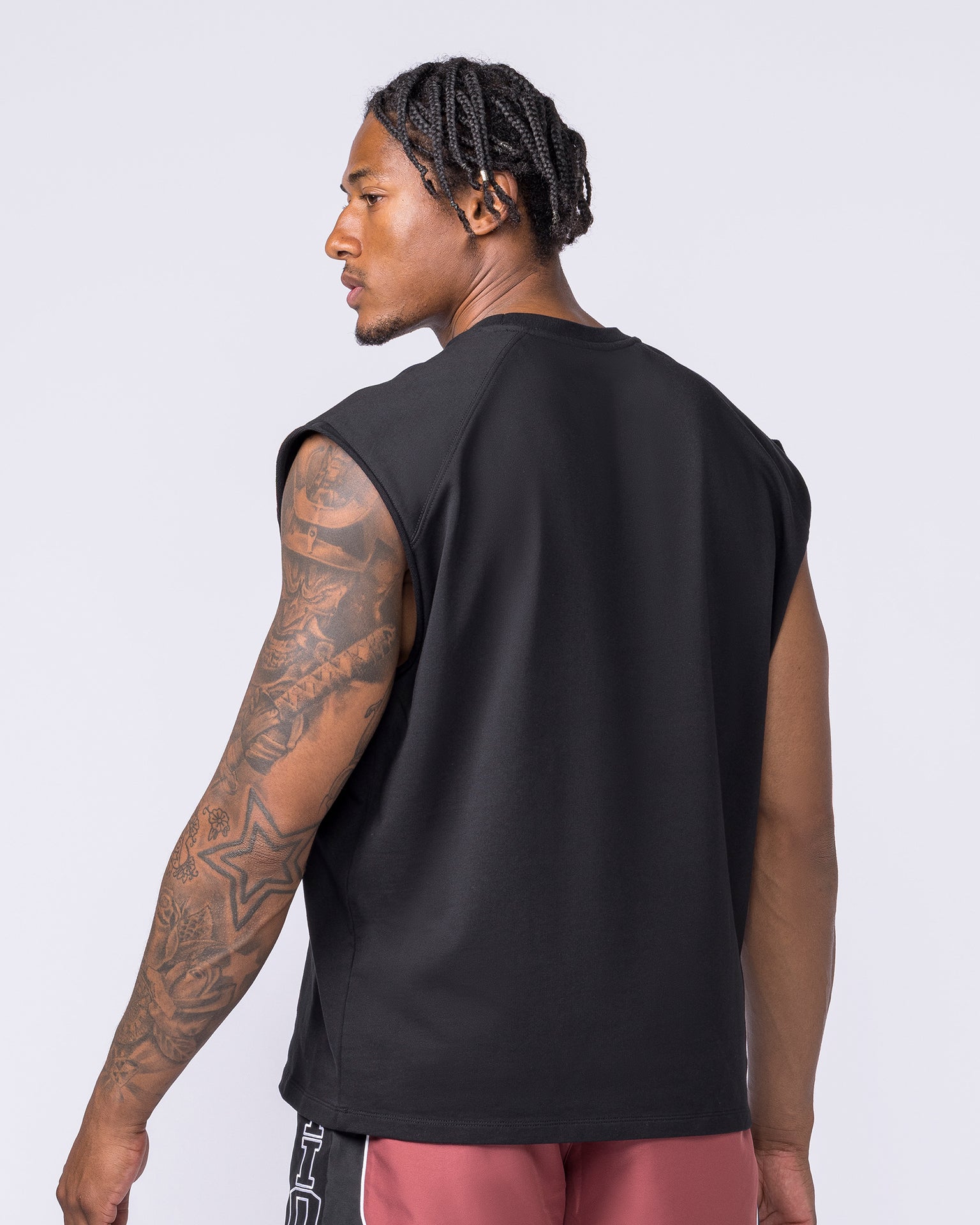 Off Duty Boxy Muscle Tank - Black-Singlets & Tanks-S-022621BLK-S-MNAPPRL48677-3-Muscle Nation