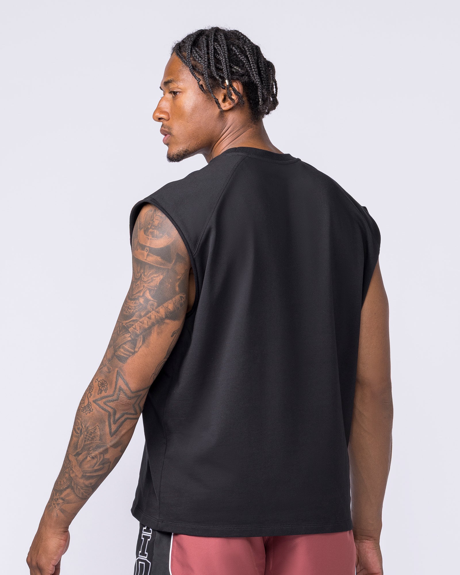 Off Duty Boxy Muscle Tank - Black-Singlets & Tanks-S-022621BLK-S-MNAPPRL48677-3-Muscle Nation