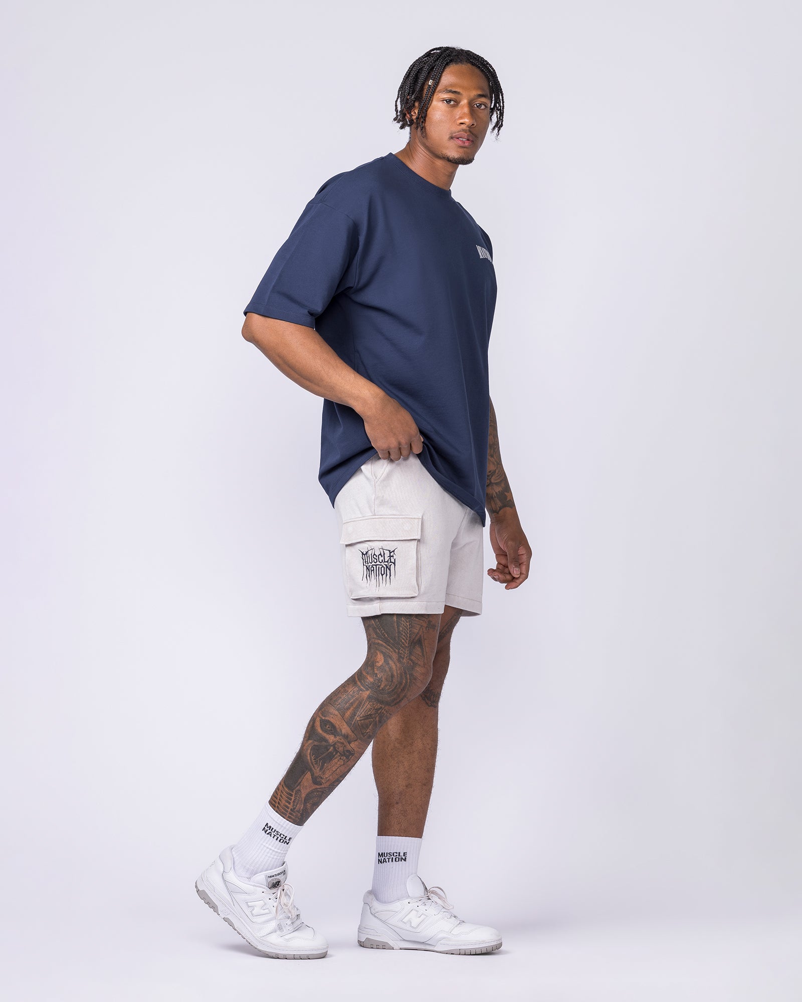 Off Duty Oversized Tee - Navy-T-Shirts-S-022622NAVY-S-MNAPPRL48684-5-Muscle Nation