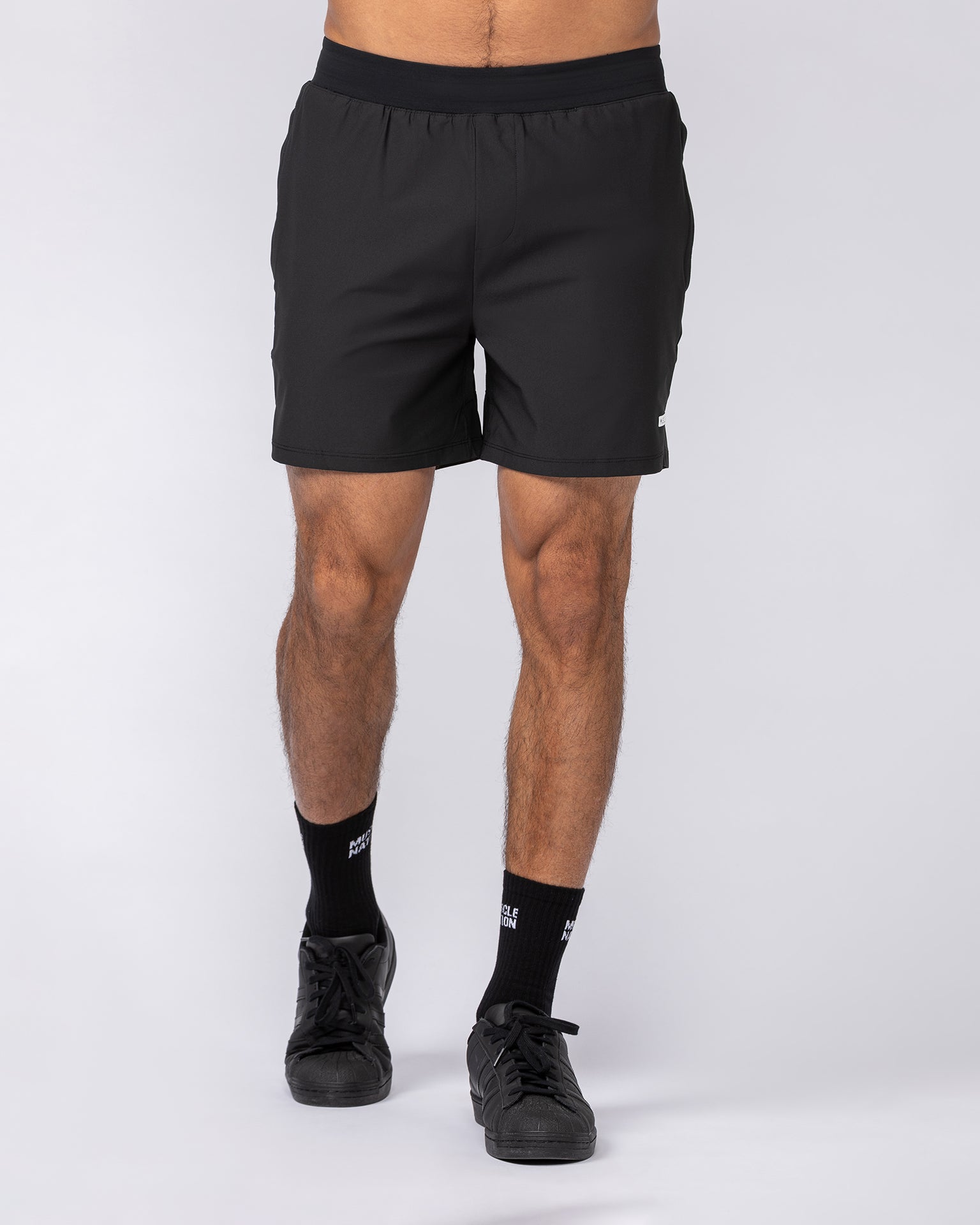 On Repeat Training 5" Shorts - Black-Shorts-S-082410BLK-S-MNAPPRL32544-4-Muscle Nation