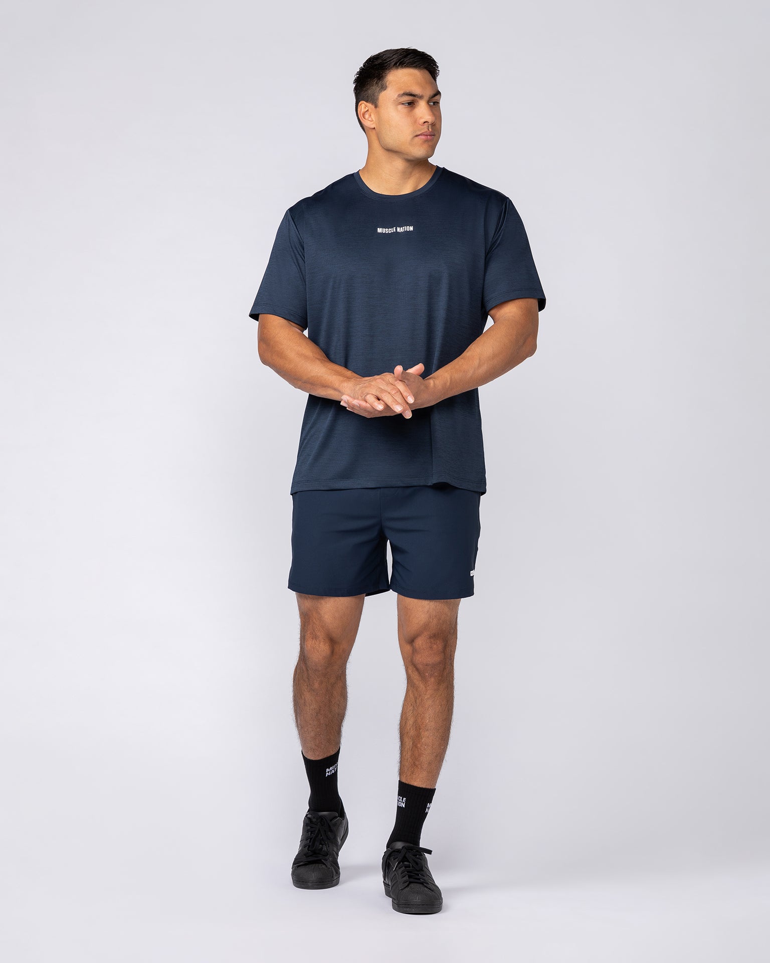 On Repeat Training 5" Shorts - Navy-Shorts-S-082534NAVY-S-MNAPPRL43970-6-Muscle Nation