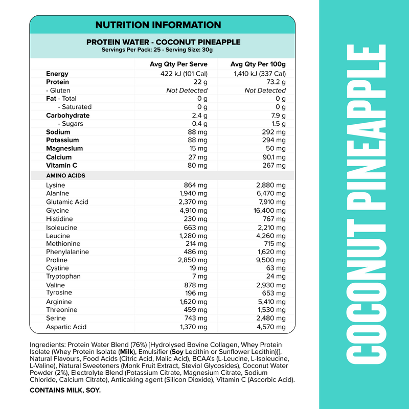 PROTEIN WATER - Coconut Pineapple - 300ml Tub-Protein Waters-3-Muscle Nation