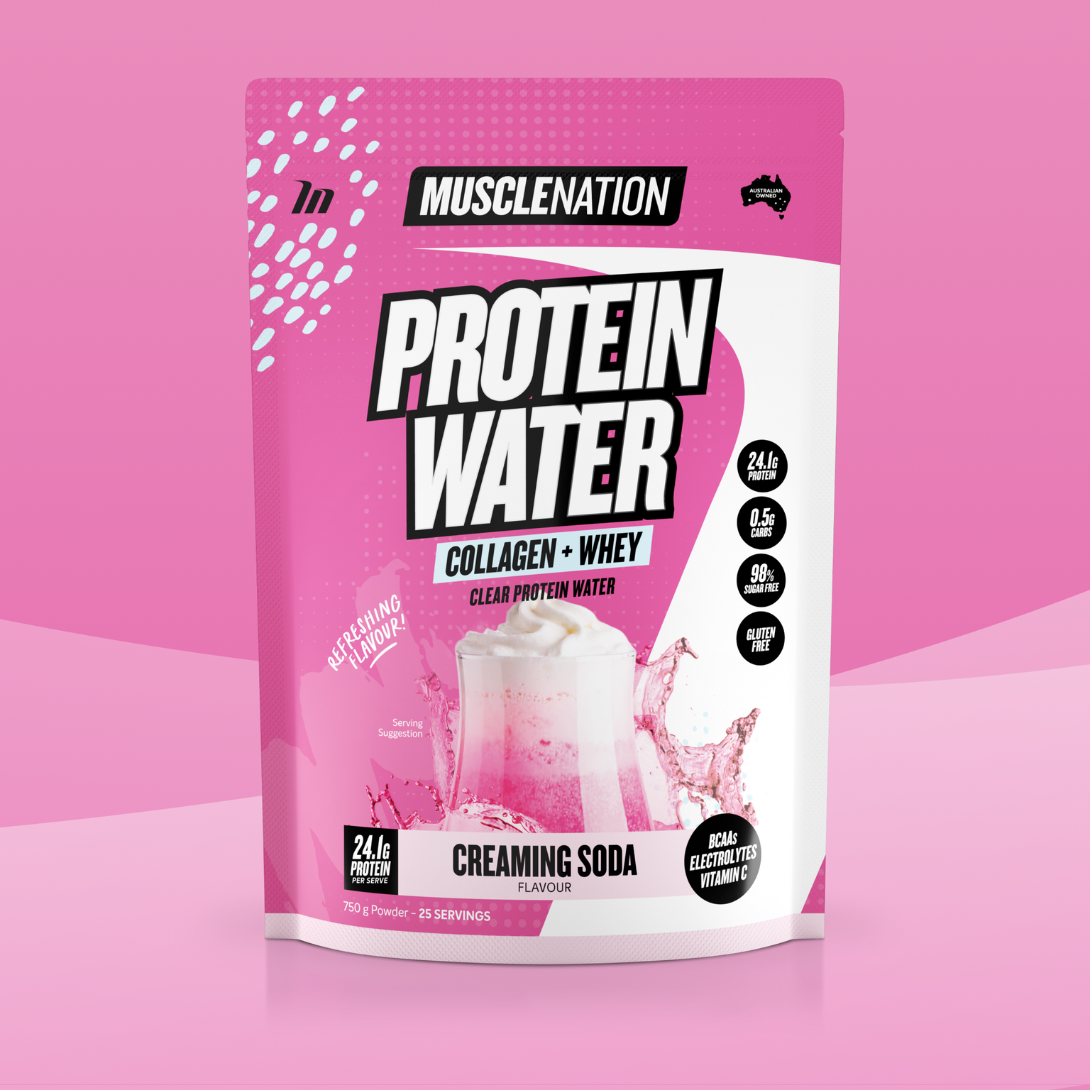 PROTEIN WATER - Creaming Soda - 25 serves-Protein Waters-MNSUPPS0378-9359054002821-1-Muscle Nation