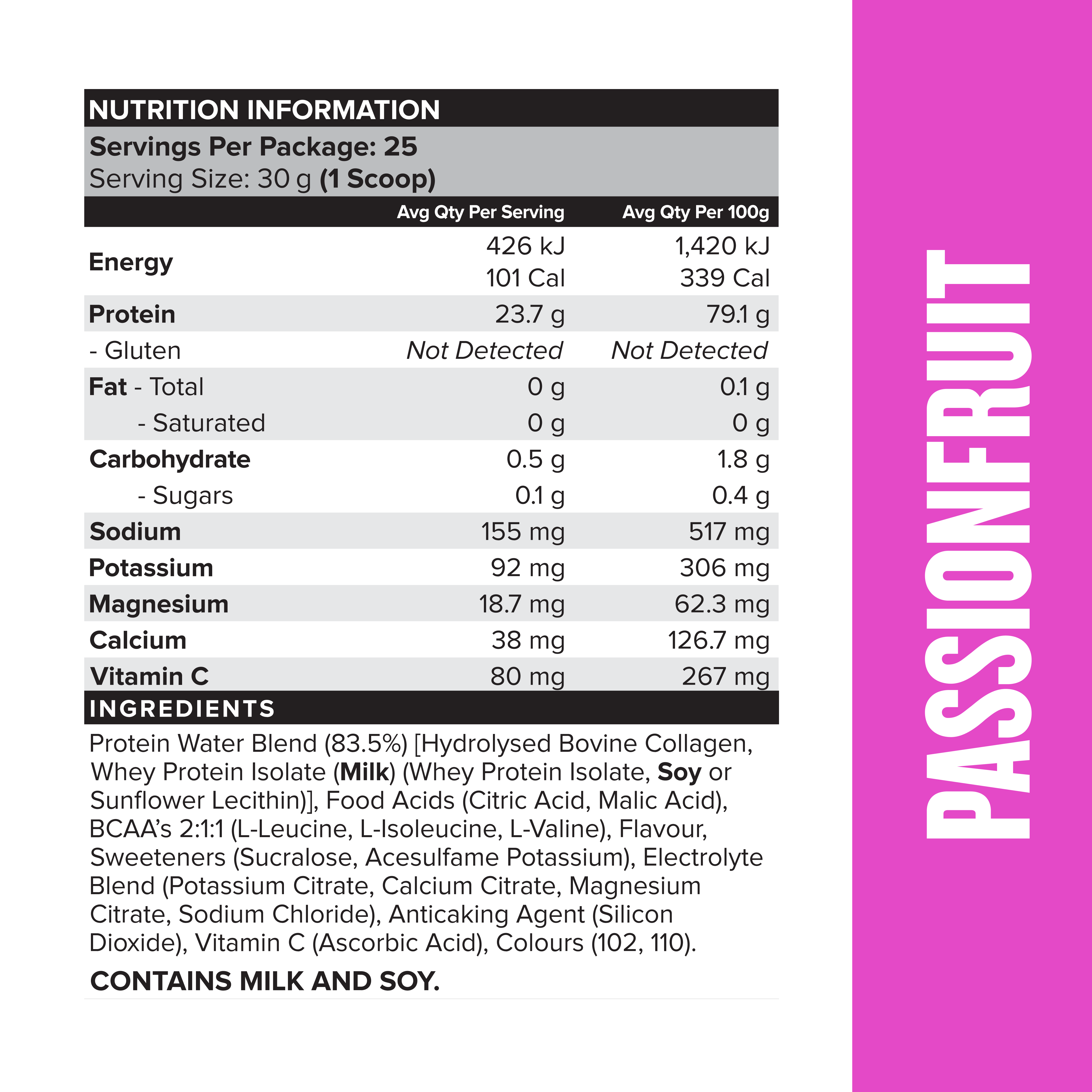 PROTEIN WATER - Passionfruit - 25 serves-Protein Waters-MNSUPPS0370-9359054002098-3-Muscle Nation