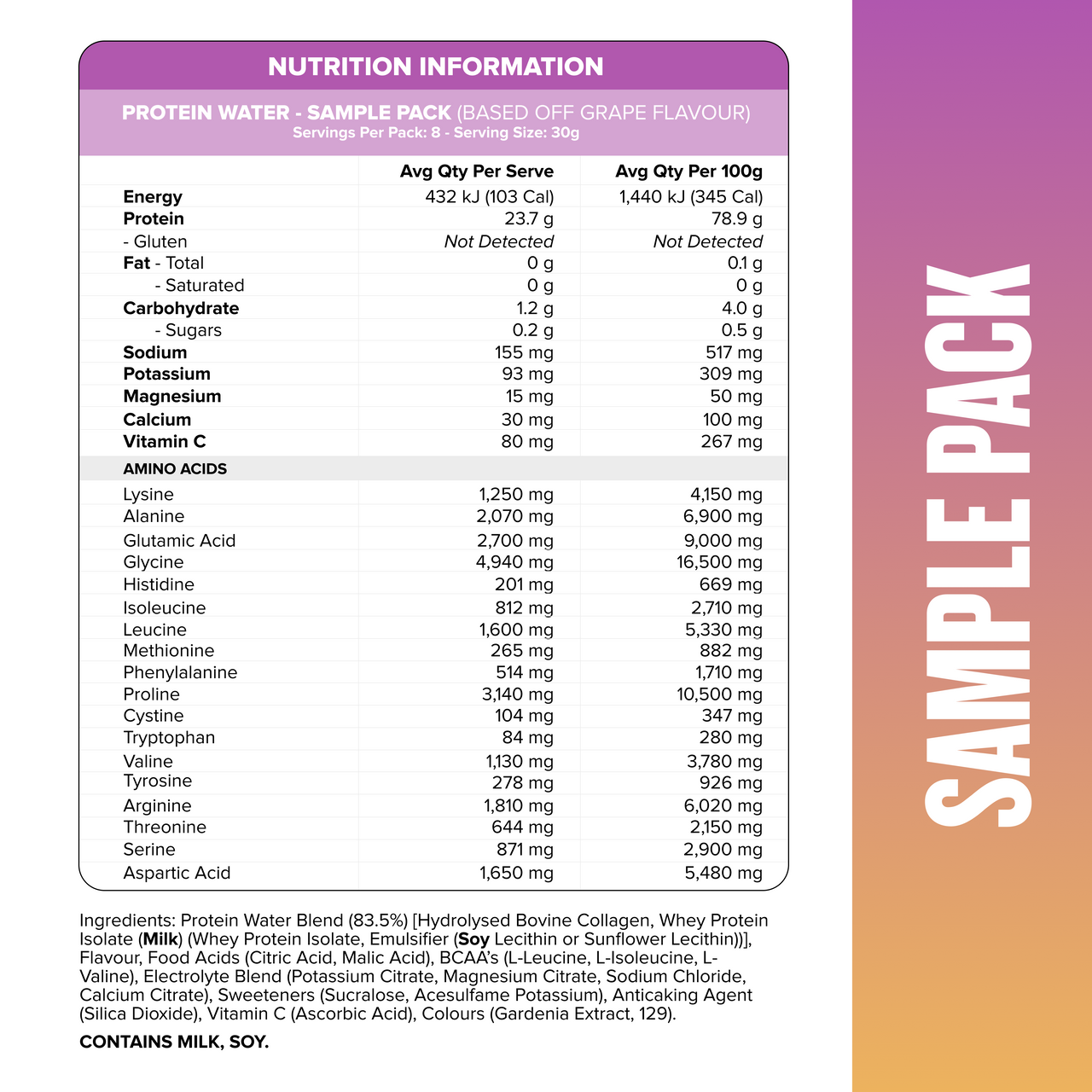 PROTEIN WATER Sample Pack - Muscle Nation protein water, view 2