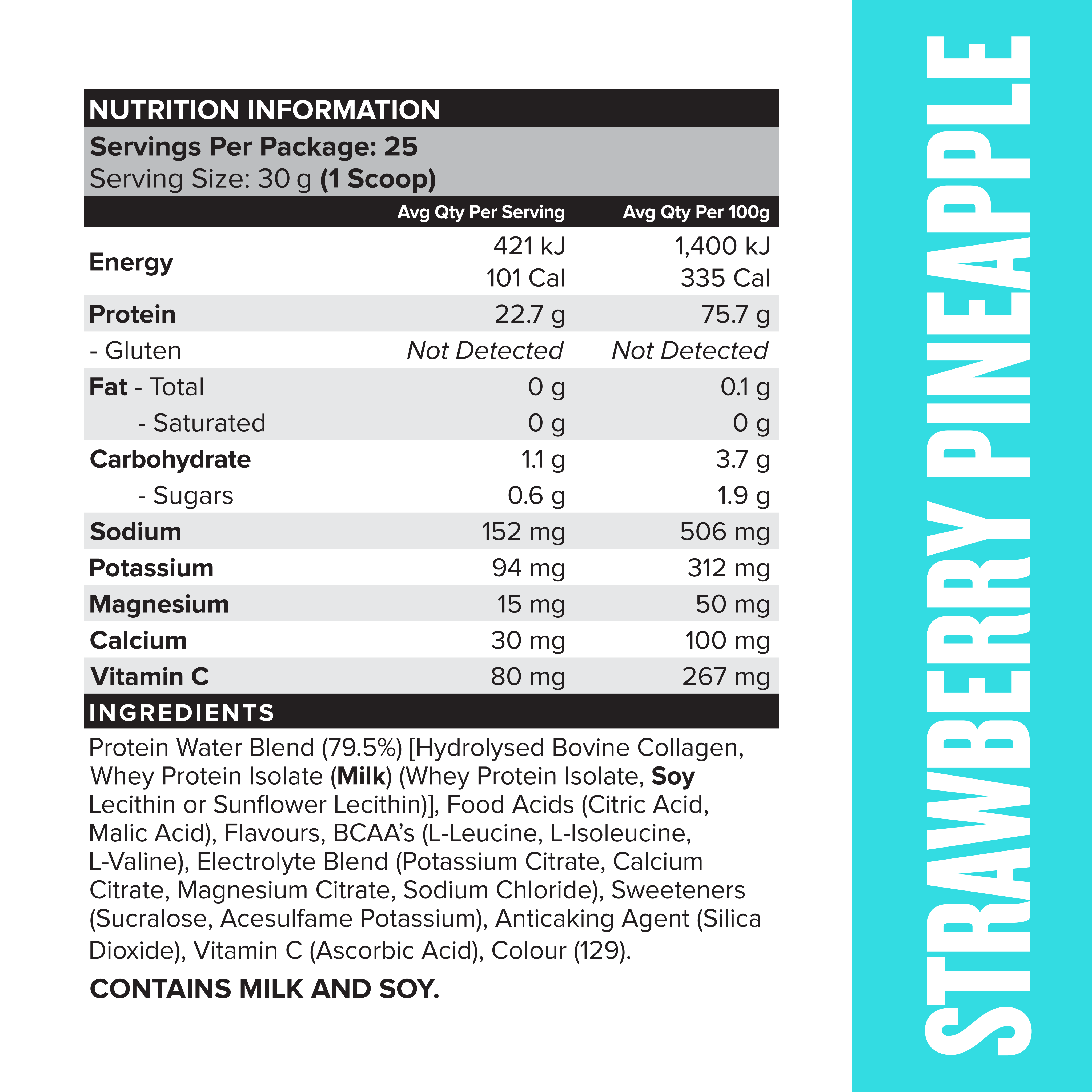 LOSERFRUIT PROTEIN WATER - Strawberry Pineapple - 25 serves-Protein Waters-MNSUPPS0375-9359054002388-3-Muscle Nation