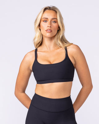 Pace It Rib Bra - Black-Sports Bras-XXS-112501BLK-XXS-MNAPPRL46353-1-Muscle Nation