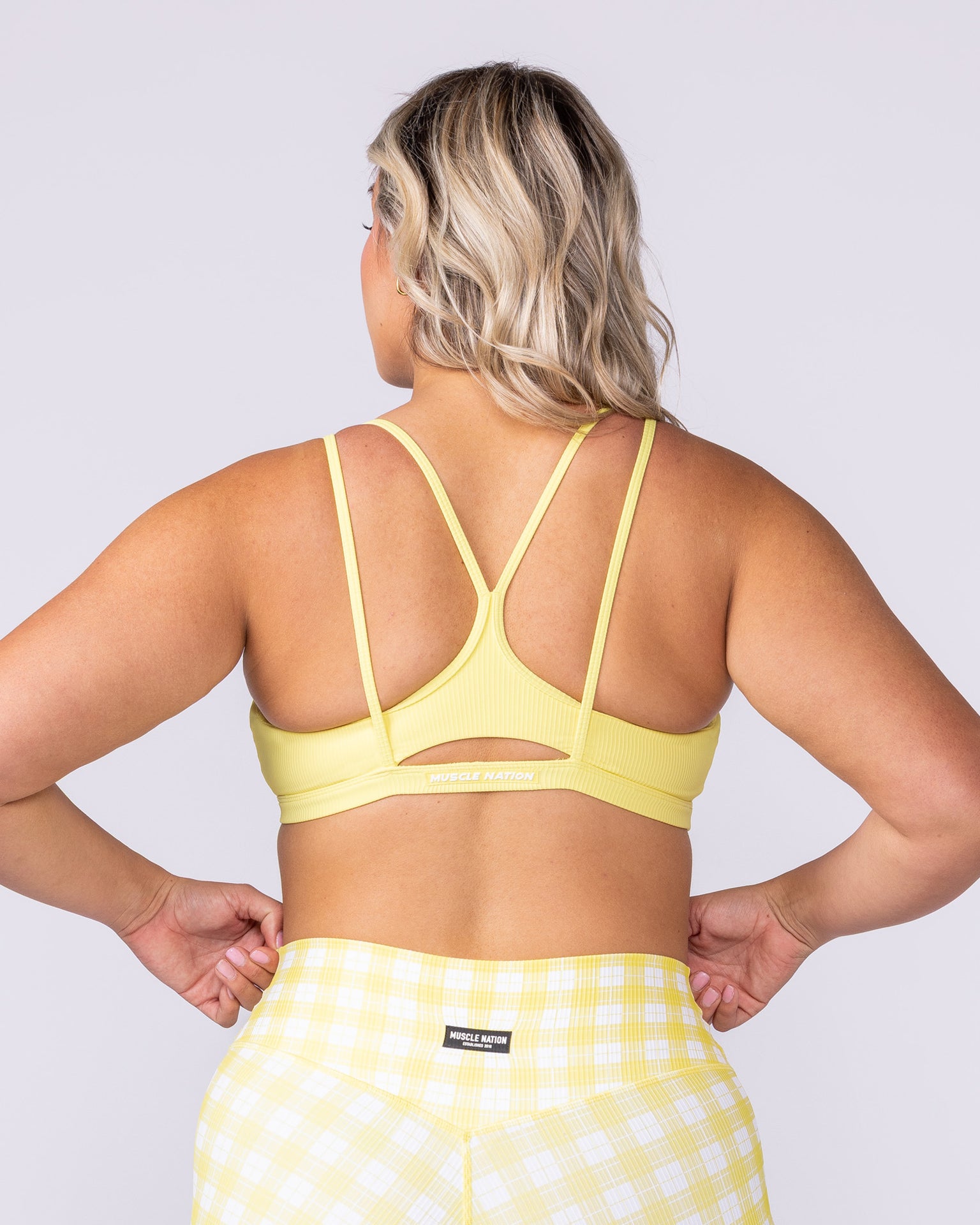 Pace It Rib Bra - Sunshine-Sports Bras-XXS-112501SHN-XXS-MNAPPRL46371-4-Muscle Nation