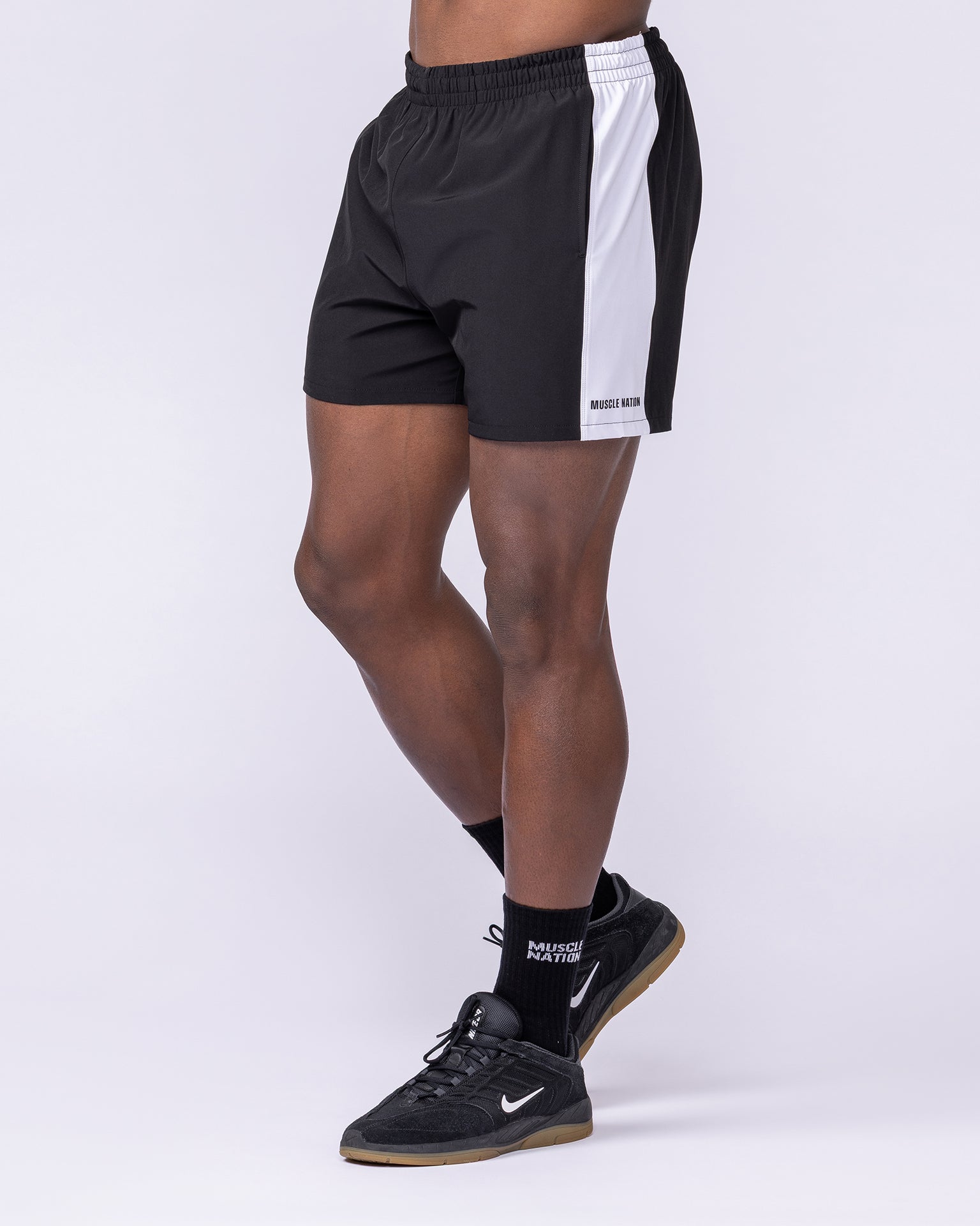 Panelled Function 4" Shorts - Black-Shorts-S-112565BLK-S-MNAPPRL47657-4-Muscle Nation