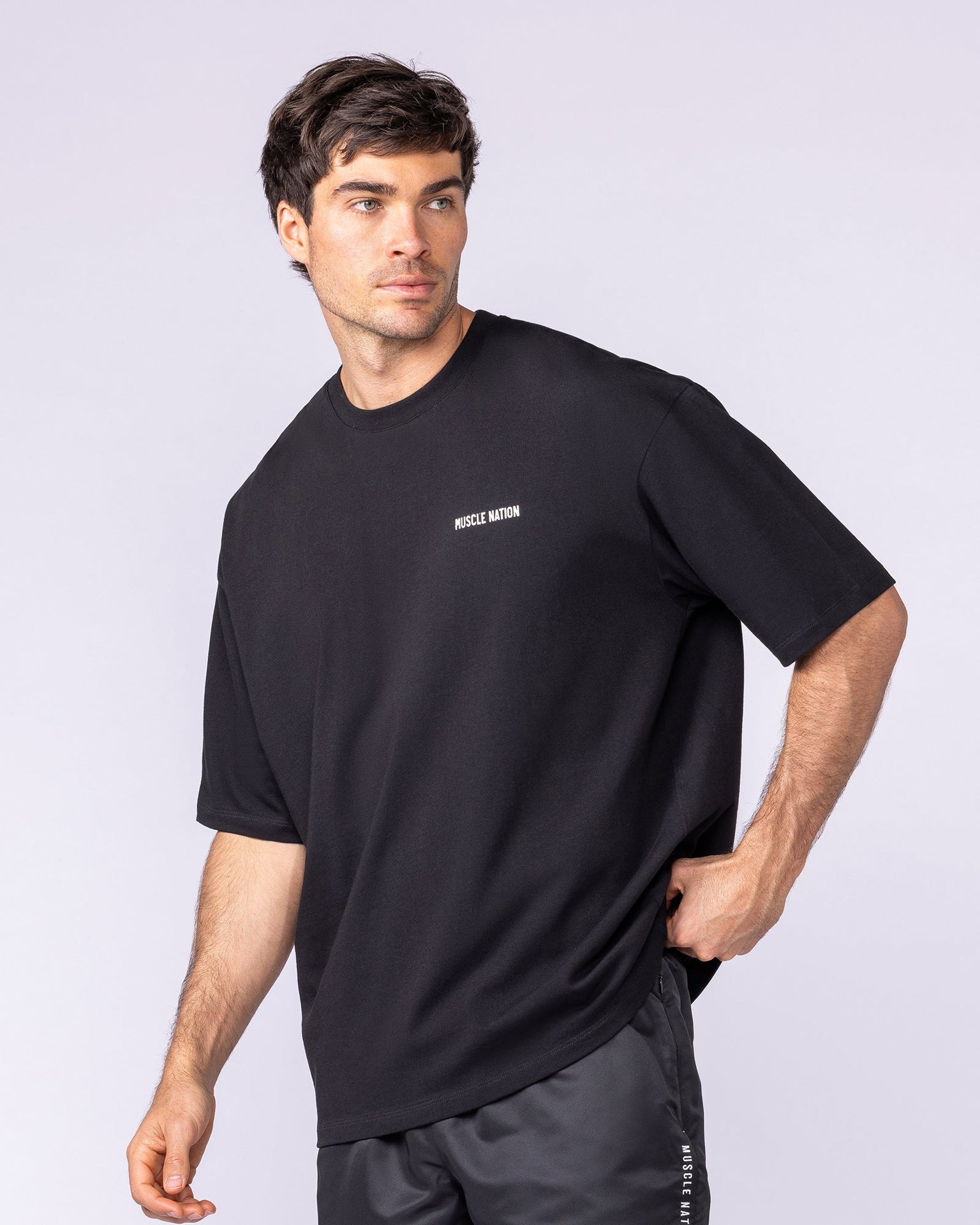 Pegasus Oversized Tee - Black-T-Shirts-XS-1125183BLK-XS-MNAPPRL47671-4-Muscle Nation