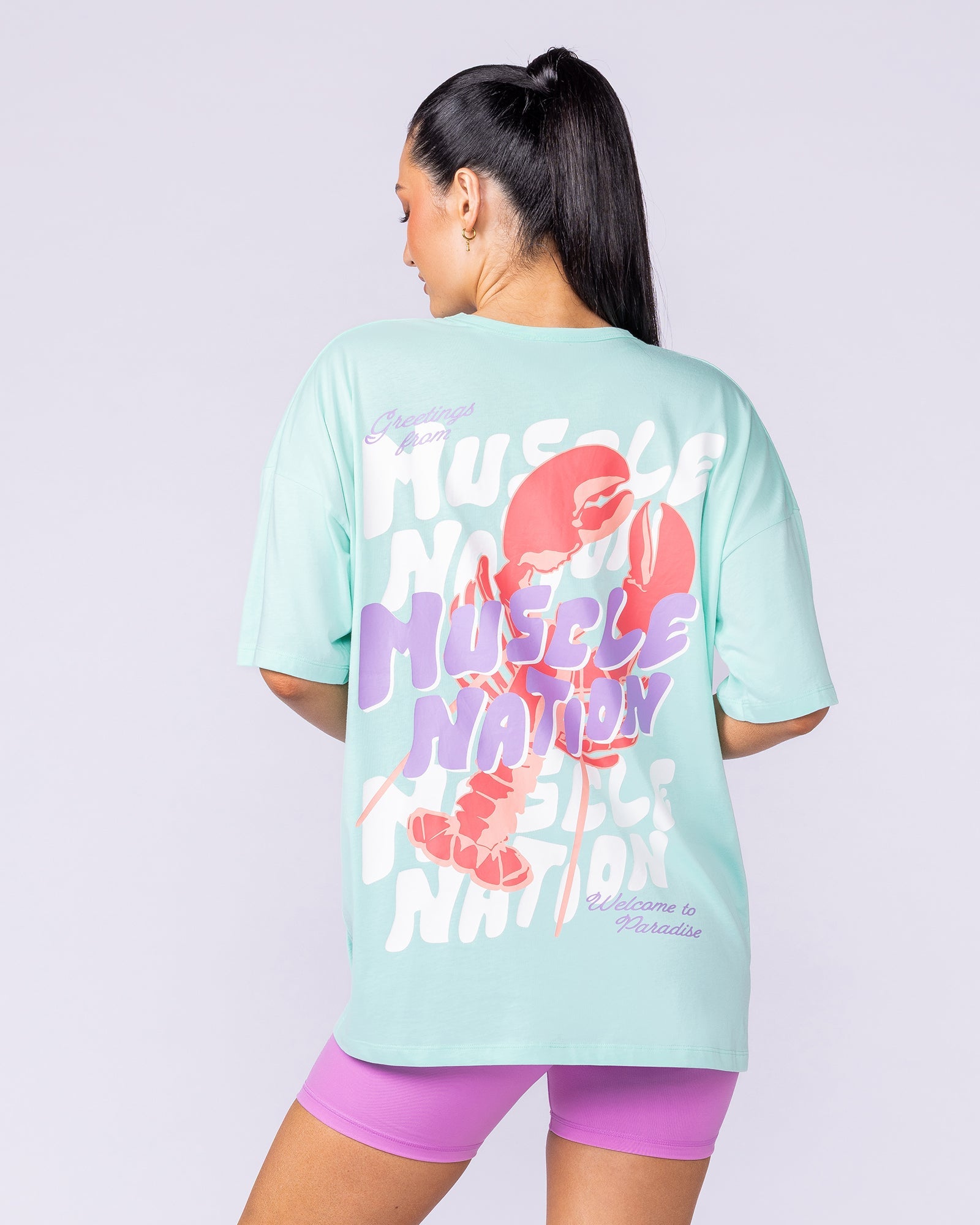 Pinchy Oversized Tee - Spearmint-T-Shirts-XXS-112549SPMNT-XXS-MNAPPRL46389-3-Muscle Nation