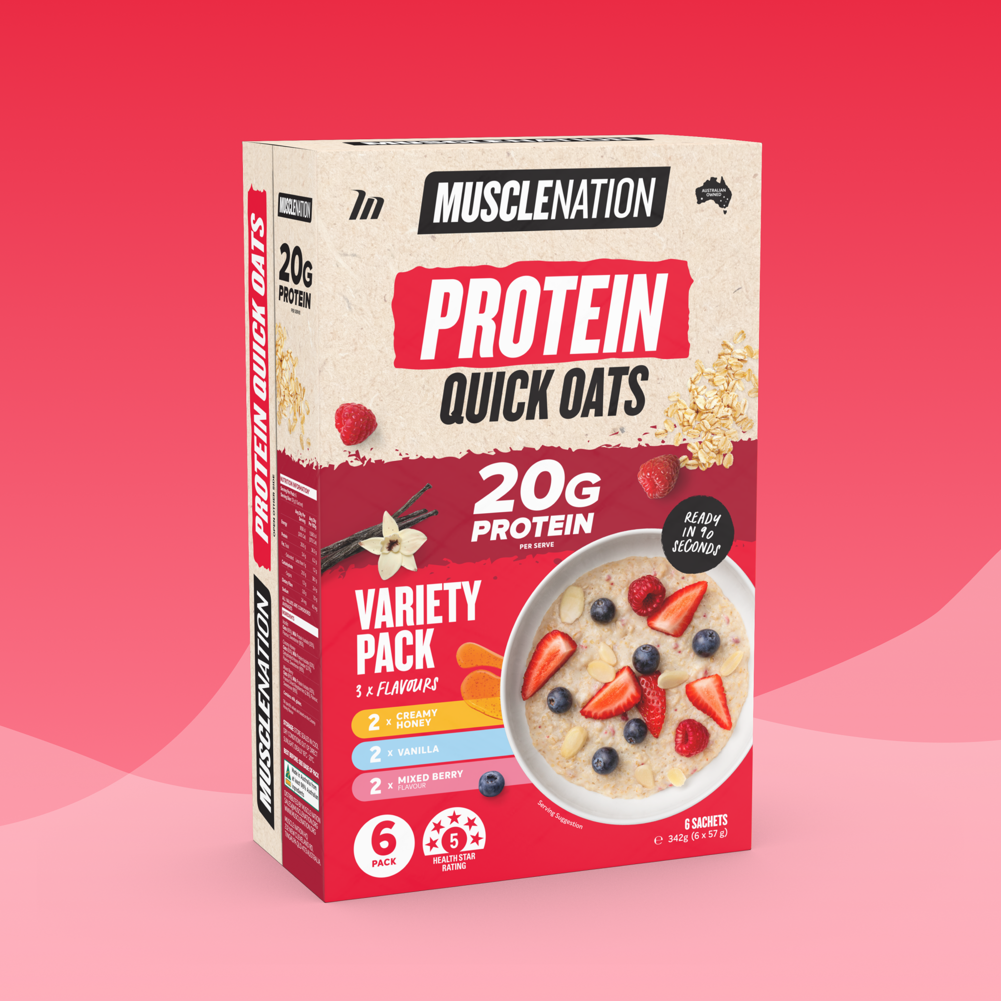 PROTEIN Quick Oats - Variety Packs - 6 Sachets-Protein Oats-MNSUPPS0392-9359054002111-1-Muscle Nation