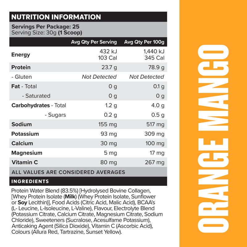 PROTEIN WATER - Orange Mango - 25 serves-Protein Waters-MNSUPPS0332-9359054001305-2-Muscle Nation