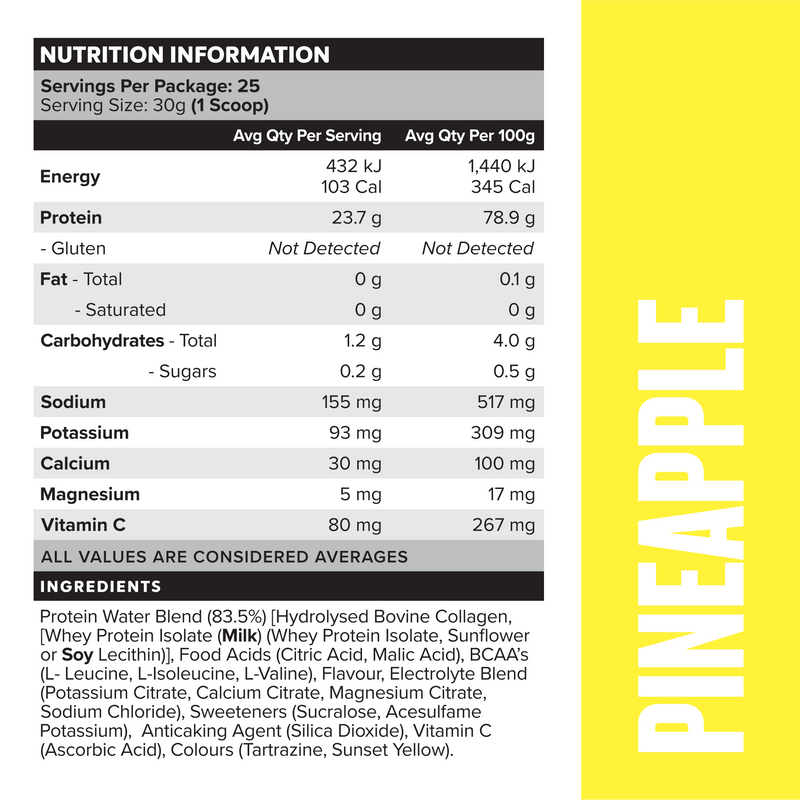 PROTEIN WATER - Pineapple - 25 serves-Protein Waters-MNSUPPS0330-9359054001282-3-Muscle Nation