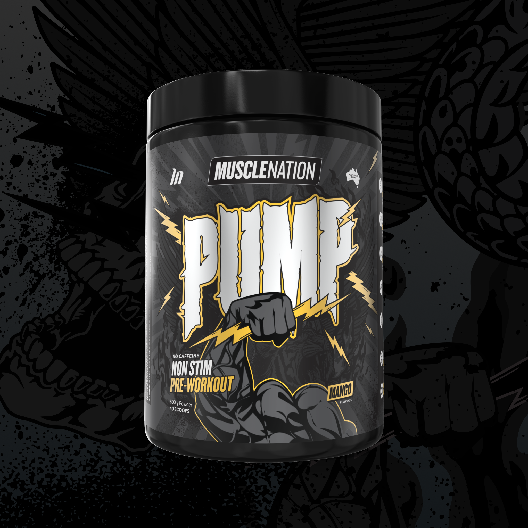 PUMP Pre-Workout Caffeine Free - Mango - 40 serves-Pump-MNSUPPS0404-9359054003002-1-Muscle Nation