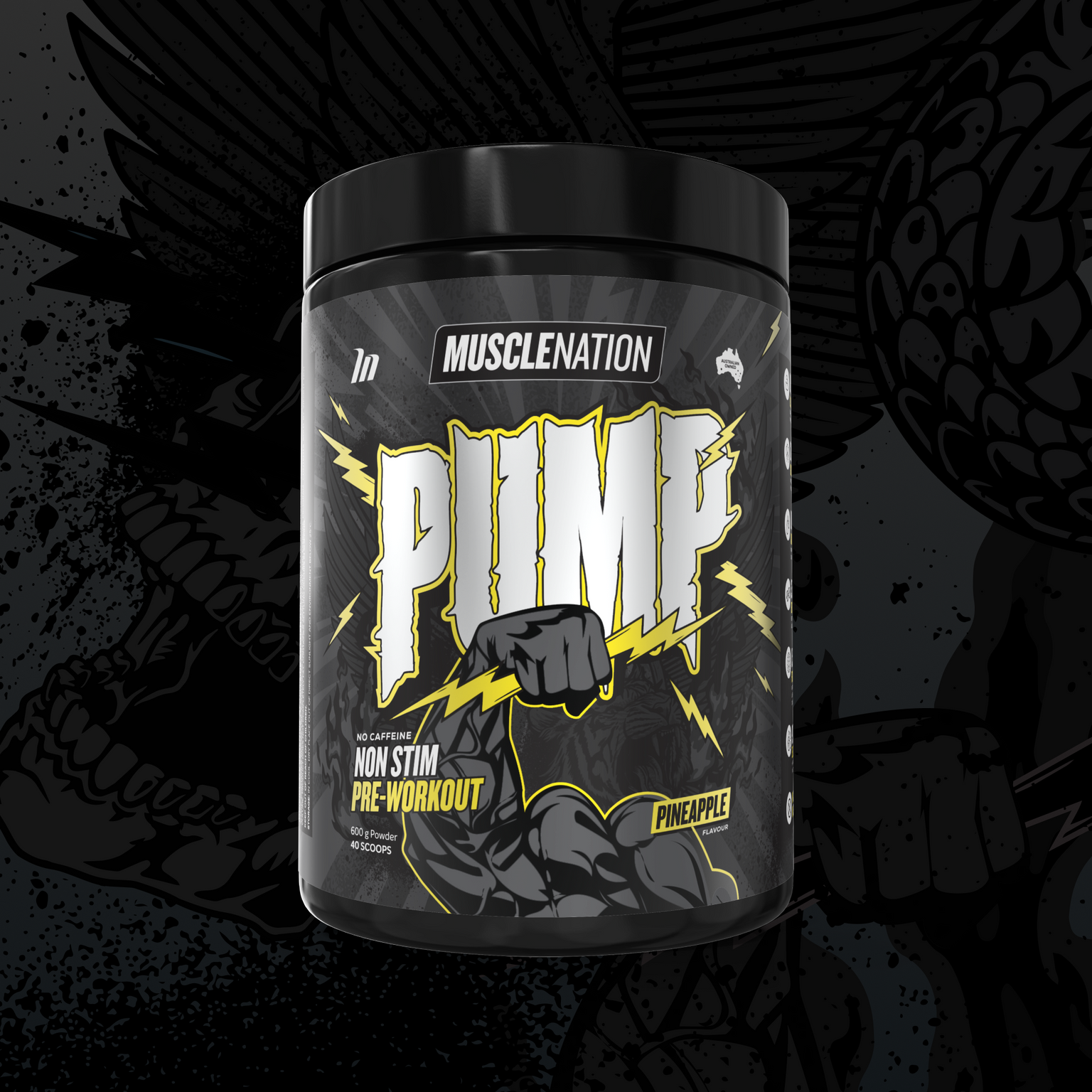 PUMP Pre-Workout Caffeine Free - Pineapple - 40 serves-Pump-MNSUPPS0405-9359054003019-1-Muscle Nation