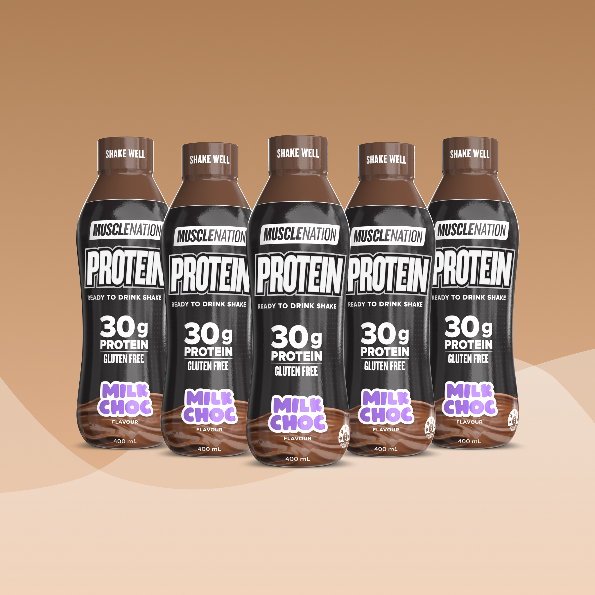 Protein Shake RTD - Milk Choc 400ml Bottle (6 Pack)-Ready to Drink-MNSUPPS0362-19359054001760-1-Muscle Nation