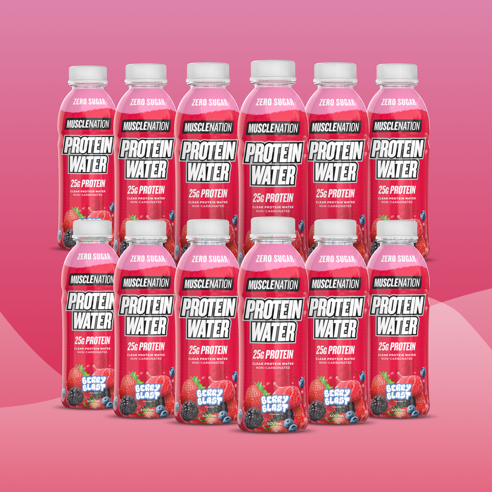 Protein Water RTD Berry Blast 500ml (12 Pack) - Muscle Nation protein shake