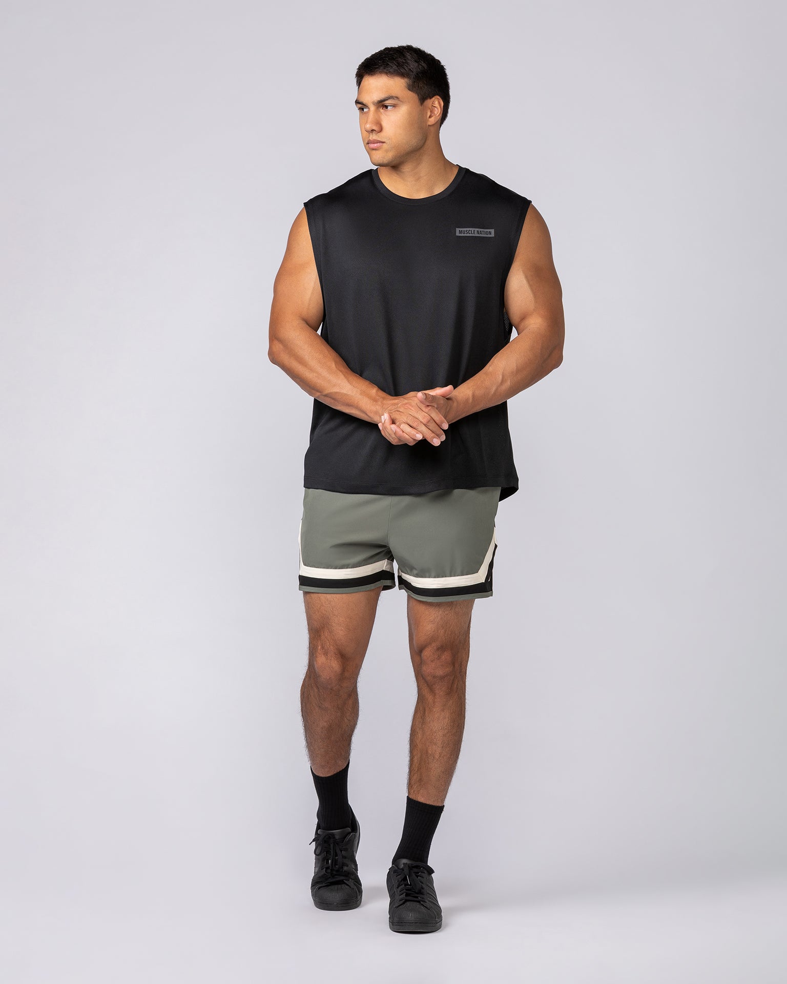 Relaxed Active Tank - Black-Singlets & Tanks-S-022438BLK-S-MNAPPRL29740-5-Muscle Nation