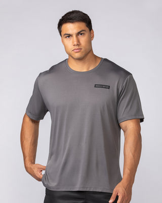 Relaxed Active Tee - Gunmetal-T-Shirts-S-062521GUNMTL-S-MNAPPRL43181-1-Muscle Nation